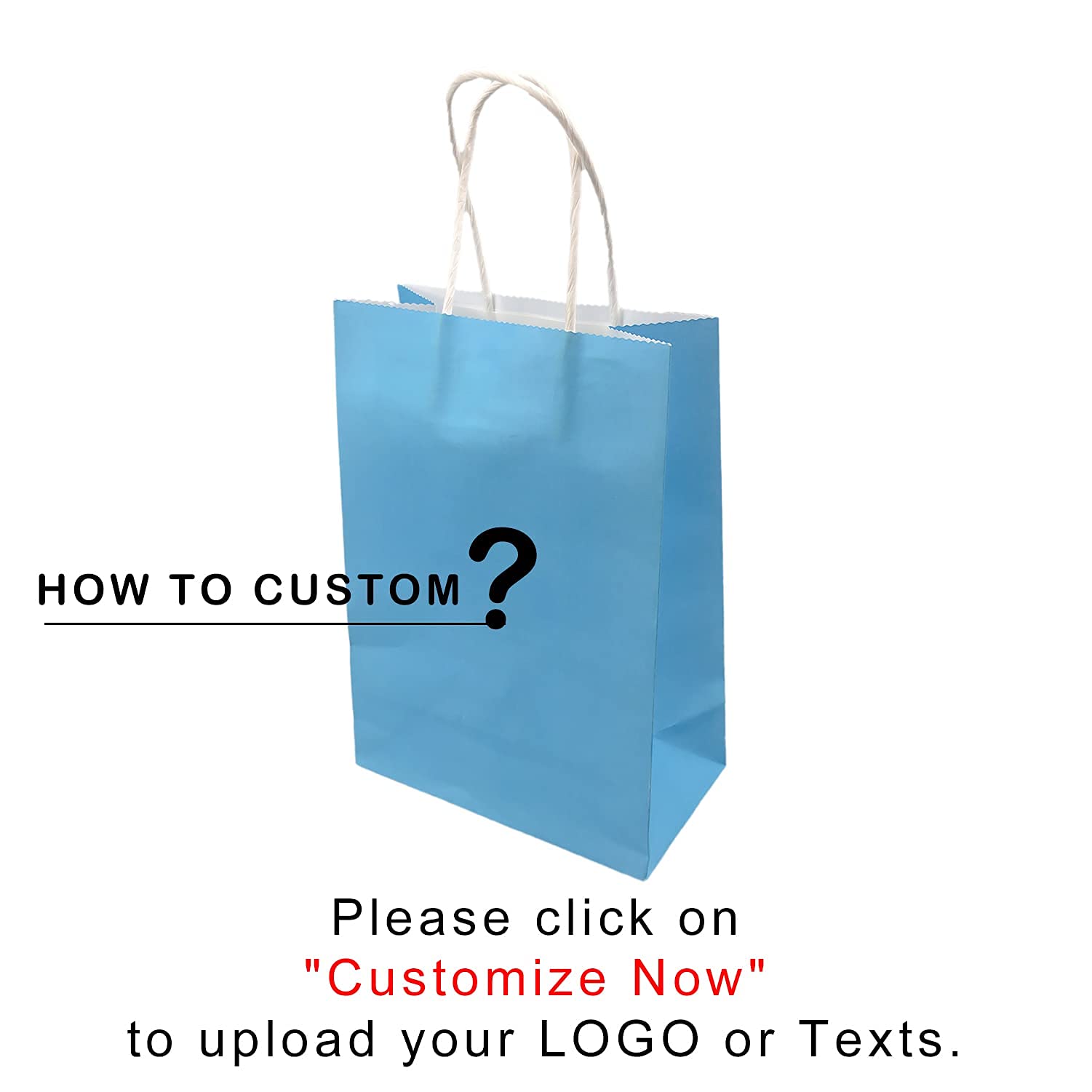 100 Pcs Custom Printed Kraft Paper Bags - 5.91x3.15x8.27 Inch Eco-Friendly Shopping Bags for Retail, Parties, Gifts & Supermarkets | Reusable Merchandise & Grocery Bags