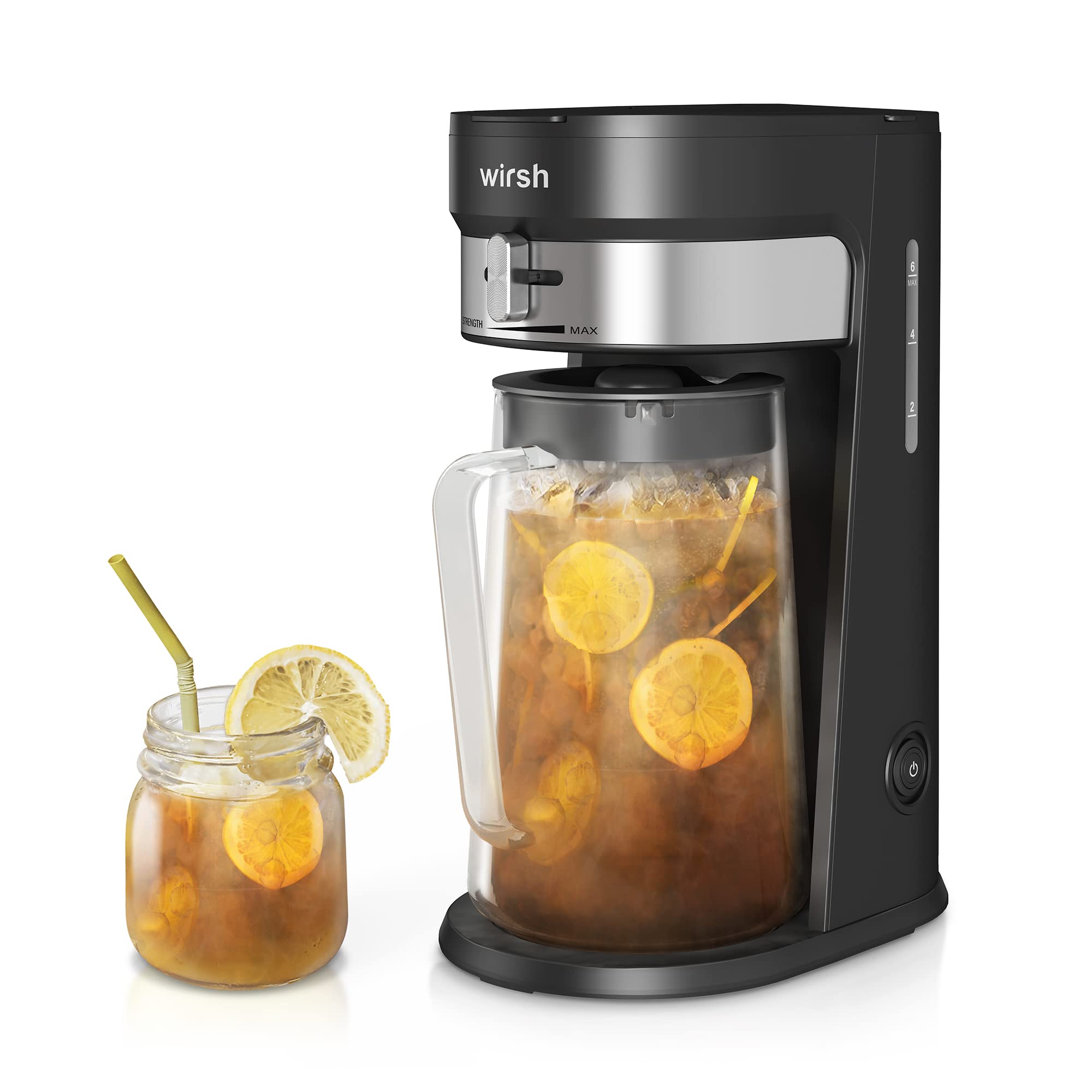 Wirsh 3QT Iced Tea & Coffee Maker with Strength Control, Reusable Filter - Perfect for Iced Coffee, Latte, Tea, Lemonade, Flavored Water - Ideal for Home, Office, Parties & Outdoor Gatherings