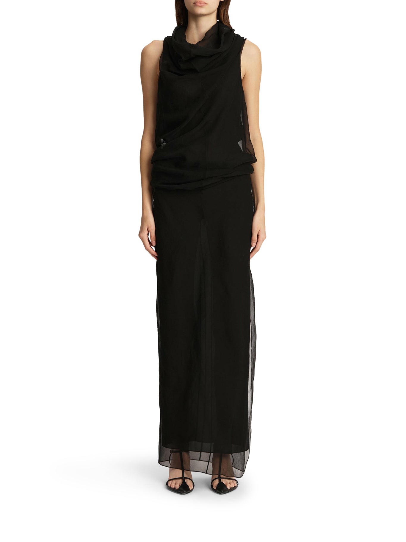 Elegant Long Silk Organza Dress for Women - Perfect for Weddings, Parties & Special Occasions