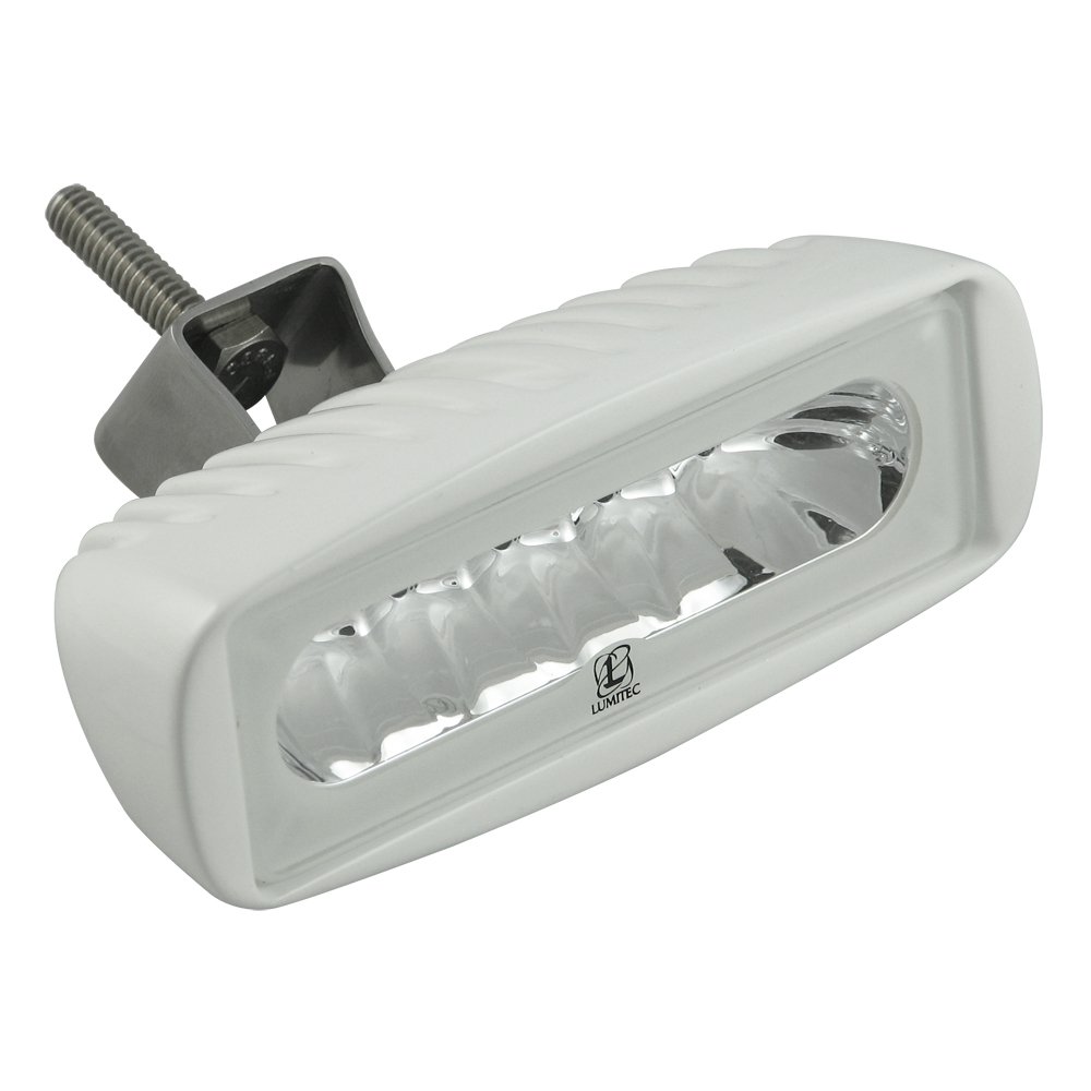 Lumitec Caprera2 LED Spreader and Deck Flood Lights - White & Blue Dual Color Marine Lighting for Boats with Bracket Mount | Perfect for Night Fishing, Deck Illumination, and Water Safety