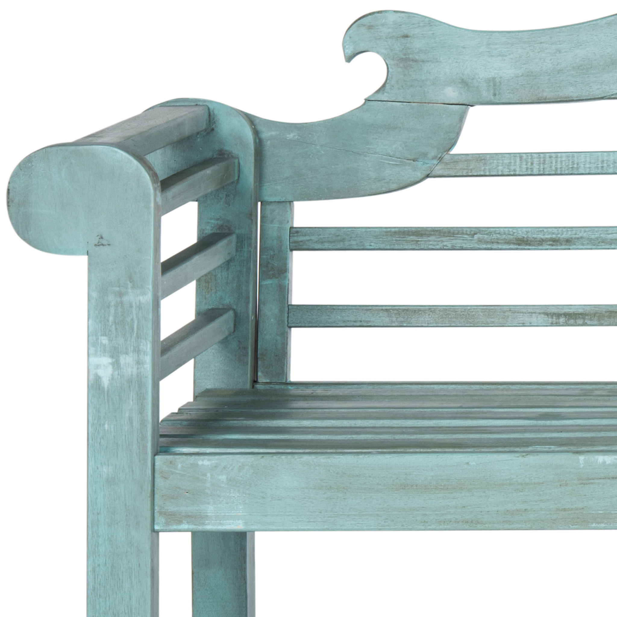 Arched Garden Bench in Beach House Blue - Outdoor Patio Furniture for Garden, Porch, and Backyard Relaxation