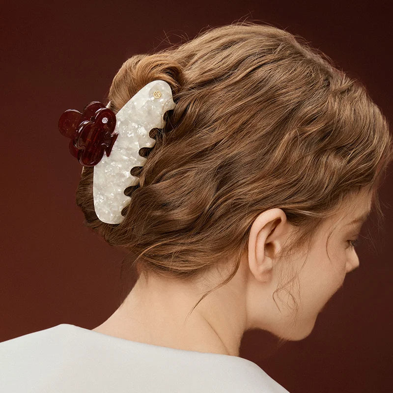 Janisa XL Large Hair Claw Clip - Strong Hold Hair Clips for Thick Hair, Women's Big Hair Claw for Ponytail, Bun & Updo - Perfect for Workout, Office & Everyday Use