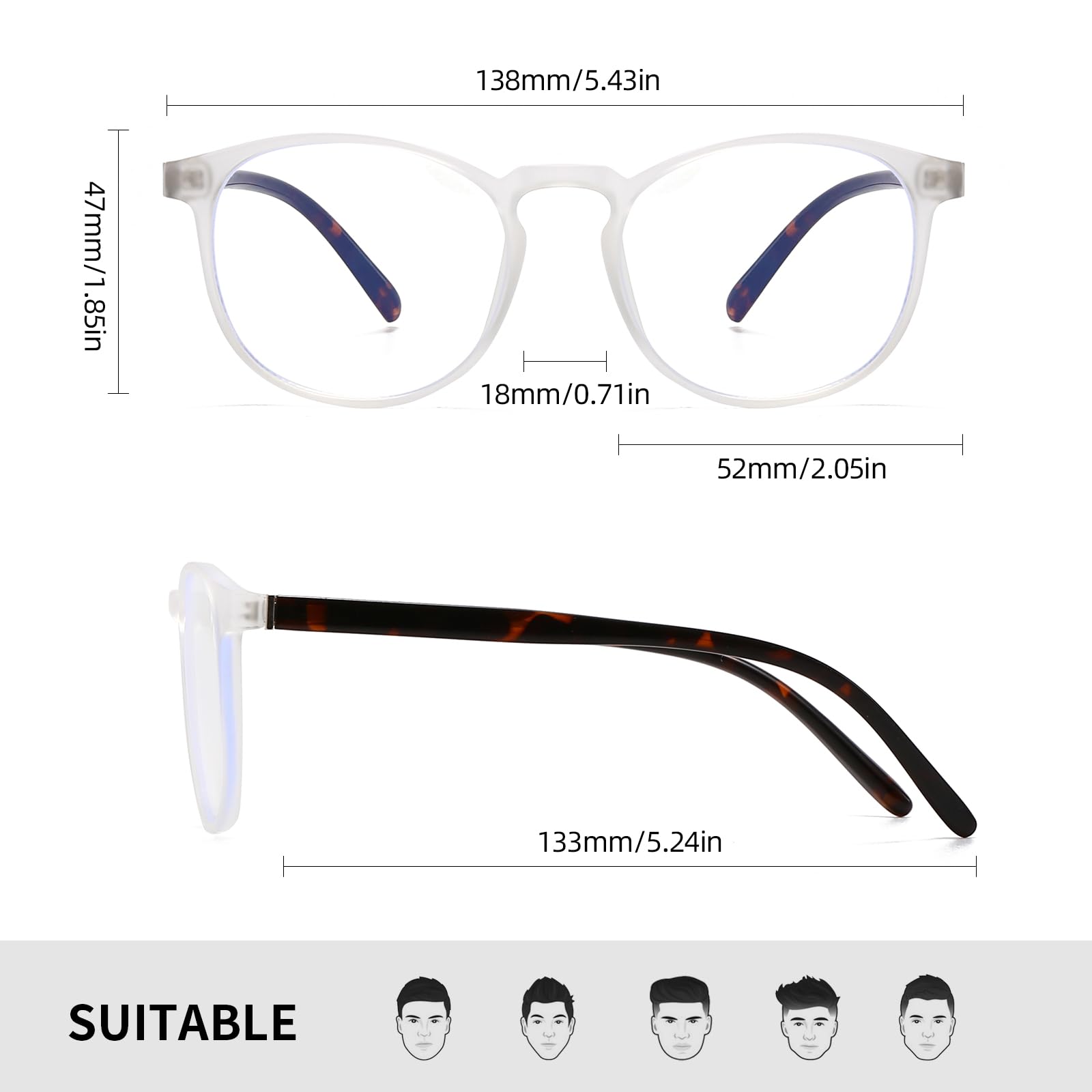 CNLO Blue Light Blocking Glasses for Computer & Gaming - UV Protection & Anti-Eyestrain - Lightweight Frame for Men & Women - Perfect for Office & Gaming Use