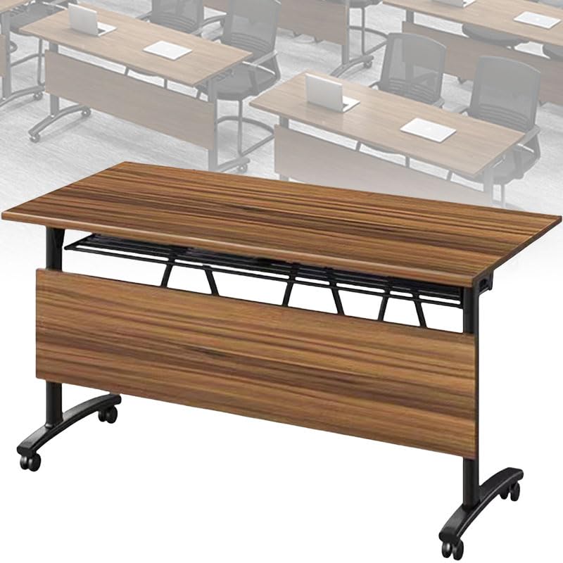 Foldable Conference Table with Wheels - 55.1