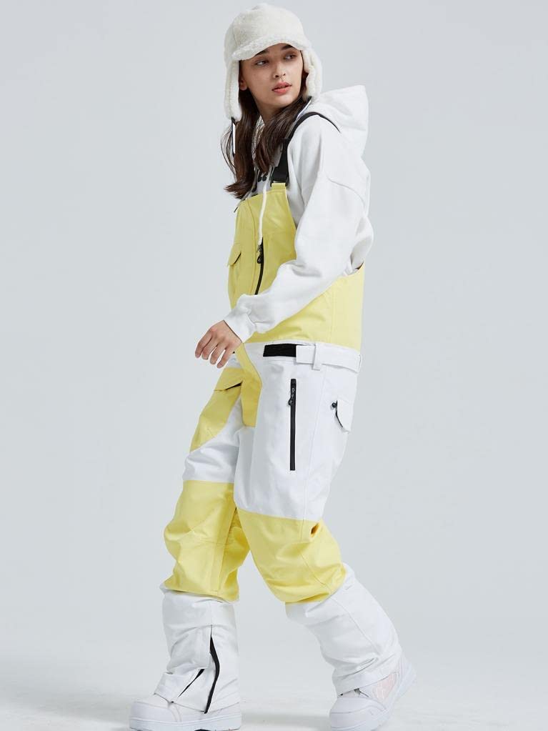 GS SNOWING Women's Waterproof Windproof Insulated Snow Bibs - Winter Ski Pants with Ripstop Fabric for Snowboarding & Outdoor Activities | Perfect for Skiing, Snowboarding & Cold Weather Adventures
