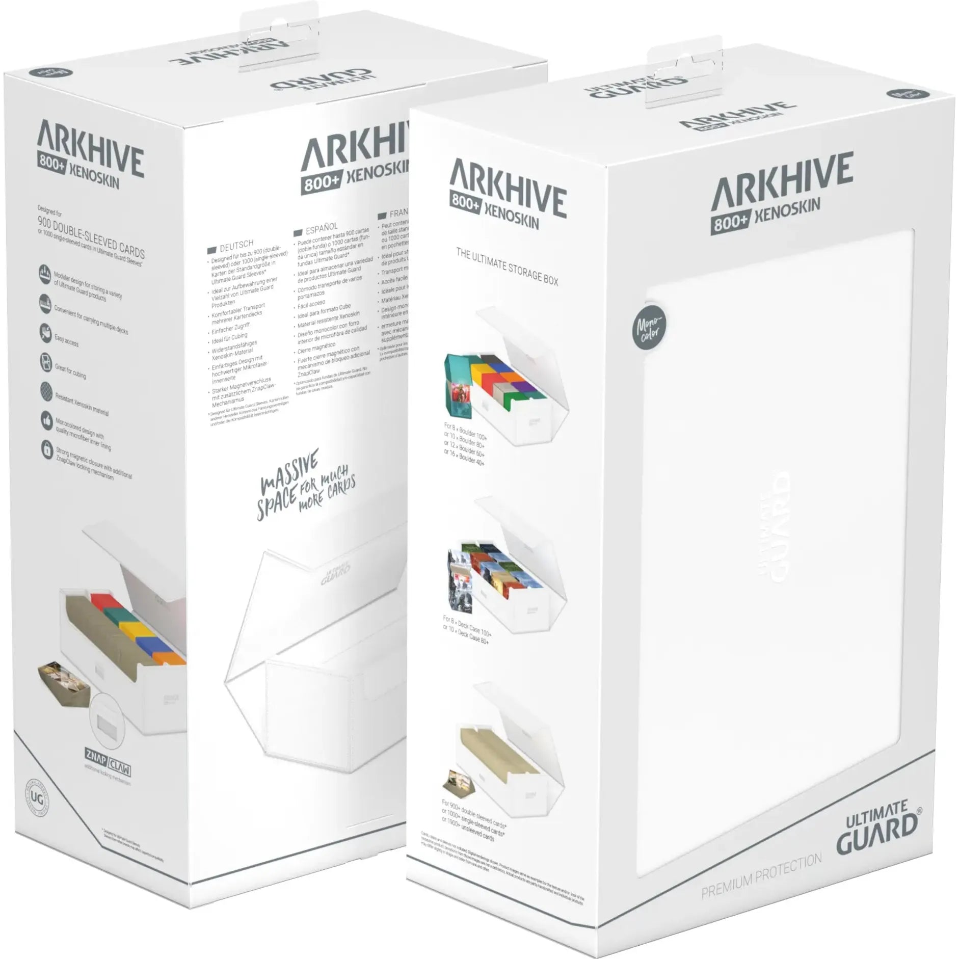 ArkHive Flip Case - Premium Xenoskin & White Monocolor Design for iPhone 14/15 | 800+ Card Capacity | Slim Protective Wallet Case for Everyday Use & Travel