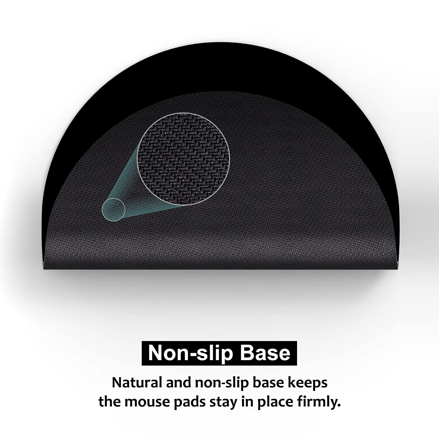 Audimi Mini Round Mouse Pad 6 x 6 Inch - Non-Slip Rubber Base Small Mouse Mat for Laptop, PC, Wireless Mouse - Portable & Washable Office Desk Accessory for Home, Travel, and Work (Black)