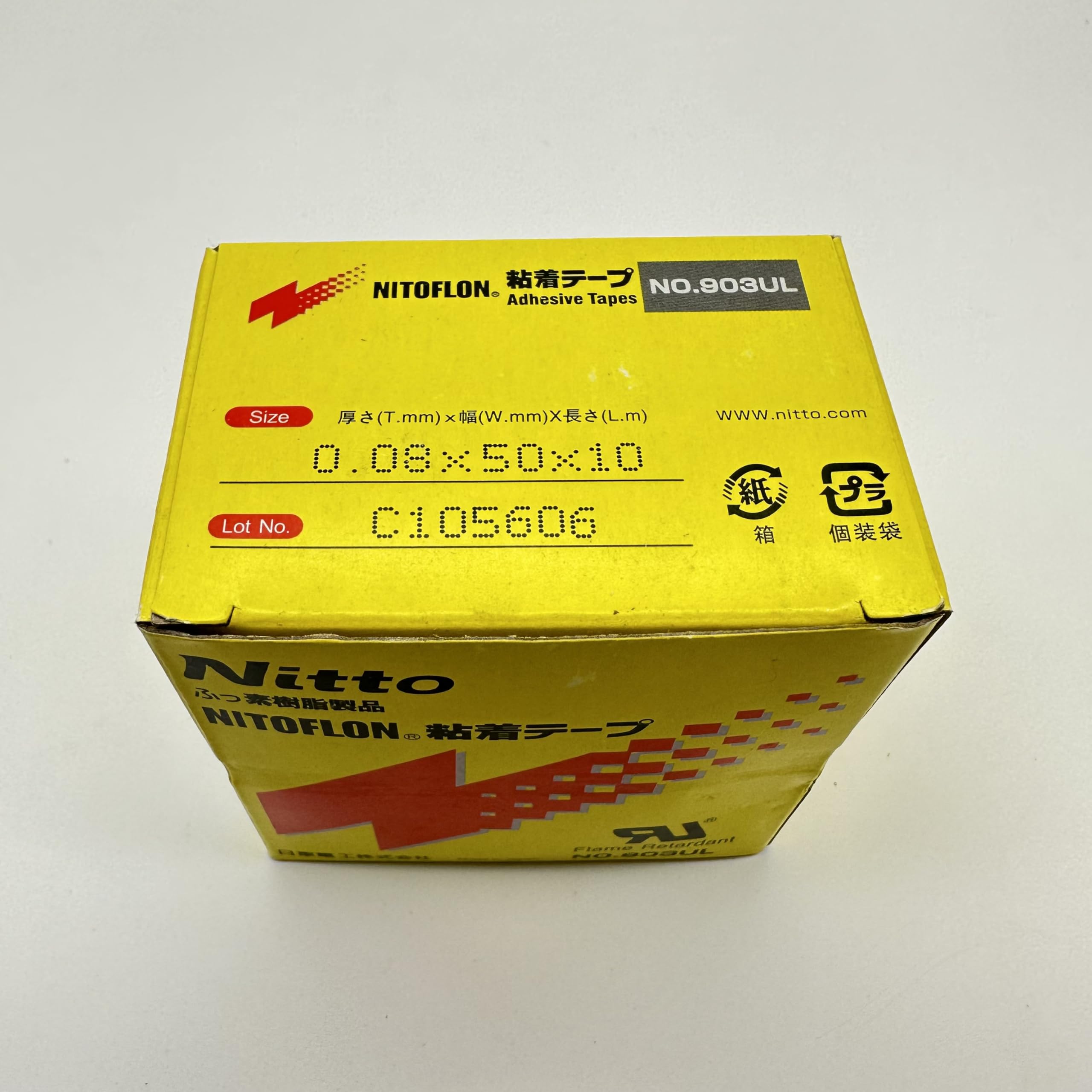 10-Pack NITTO DENKO NITOFLON 903UL Waterproof Single Sided Tape - 13mm, 19mm, 25mm x 10m Length (Original 50mm) - High-Temp Resistance for Automotive, HVAC & Industrial Sealing Applications