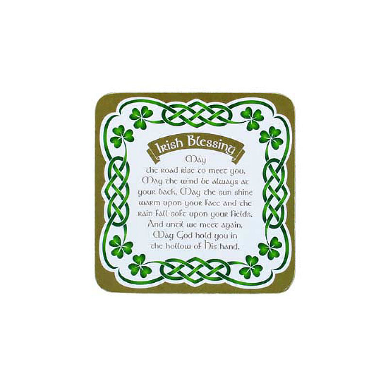 Traditional Irish Blessing Coaster Set - Celtic Home Decor for St. Patrick's Day, Irish Pub, Kitchen & Bar - Perfect Gift for Irish Heritage Lovers