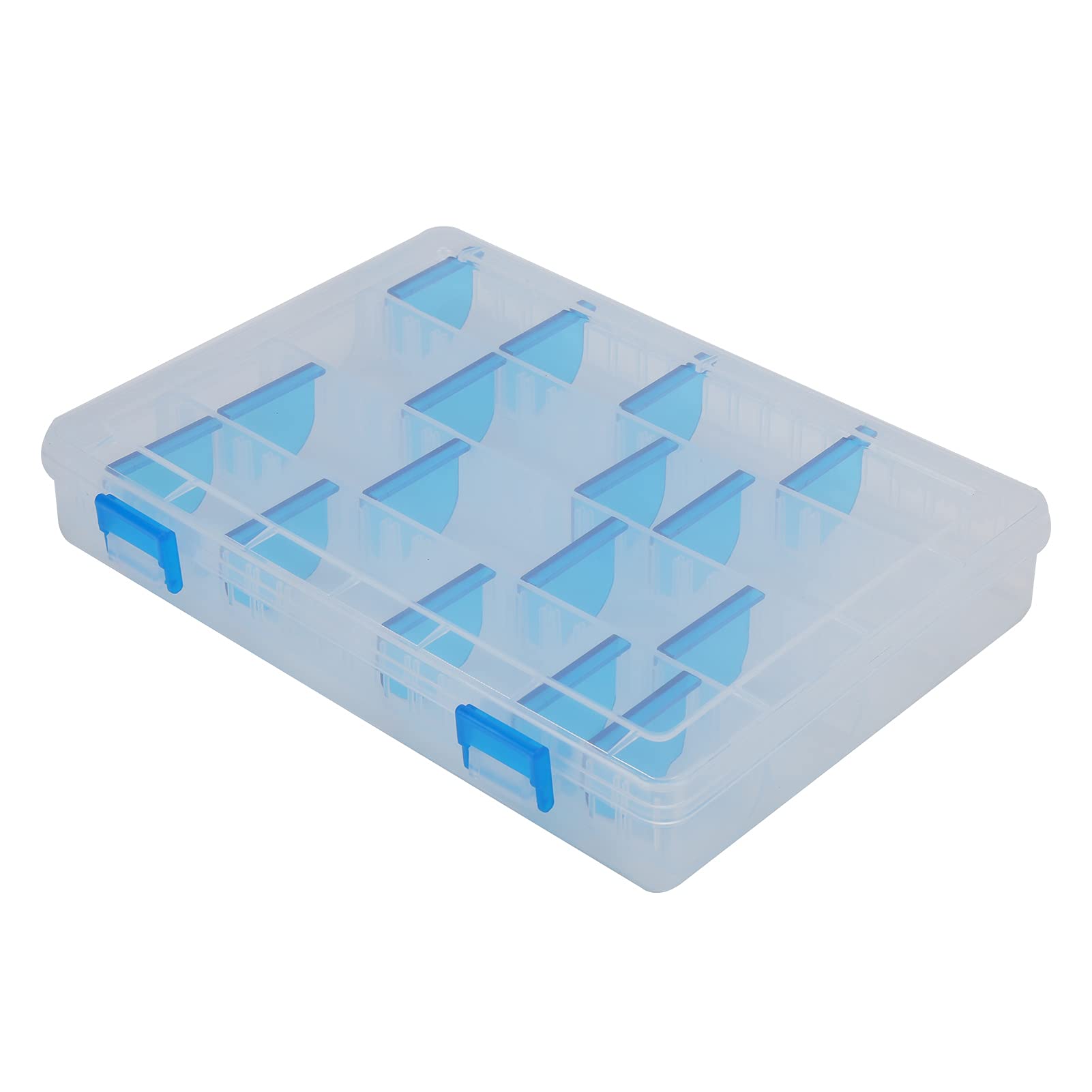 Waterproof Transparent Fishing Lure Box with 16 Compartment Dividers - Durable Tackle Storage for Bass Trout Saltwater Fishing - Perfect for Boat, Kayak & Shore Fishing Trips