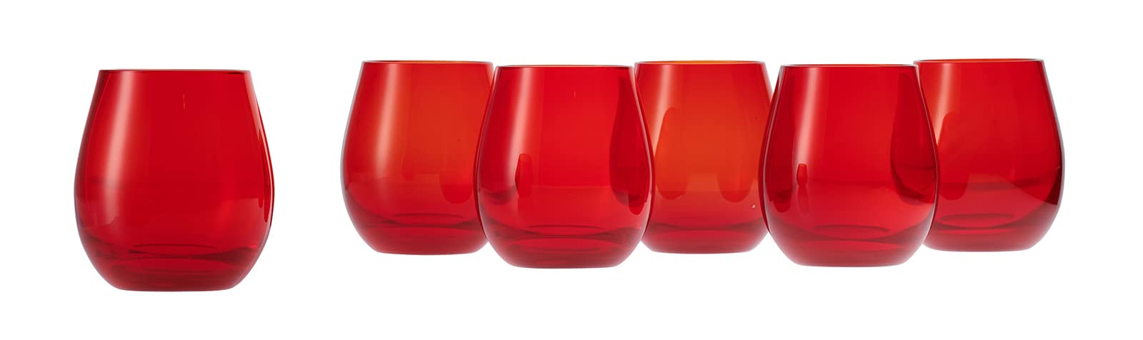 Premium Blue Rose Polish Pottery Stemless Wine Glasses Set of 6 - Handcrafted European Style for Red Wine, Cocktails & Home Decor | Perfect for Dinner Parties, Gifts & Elegant Entertaining