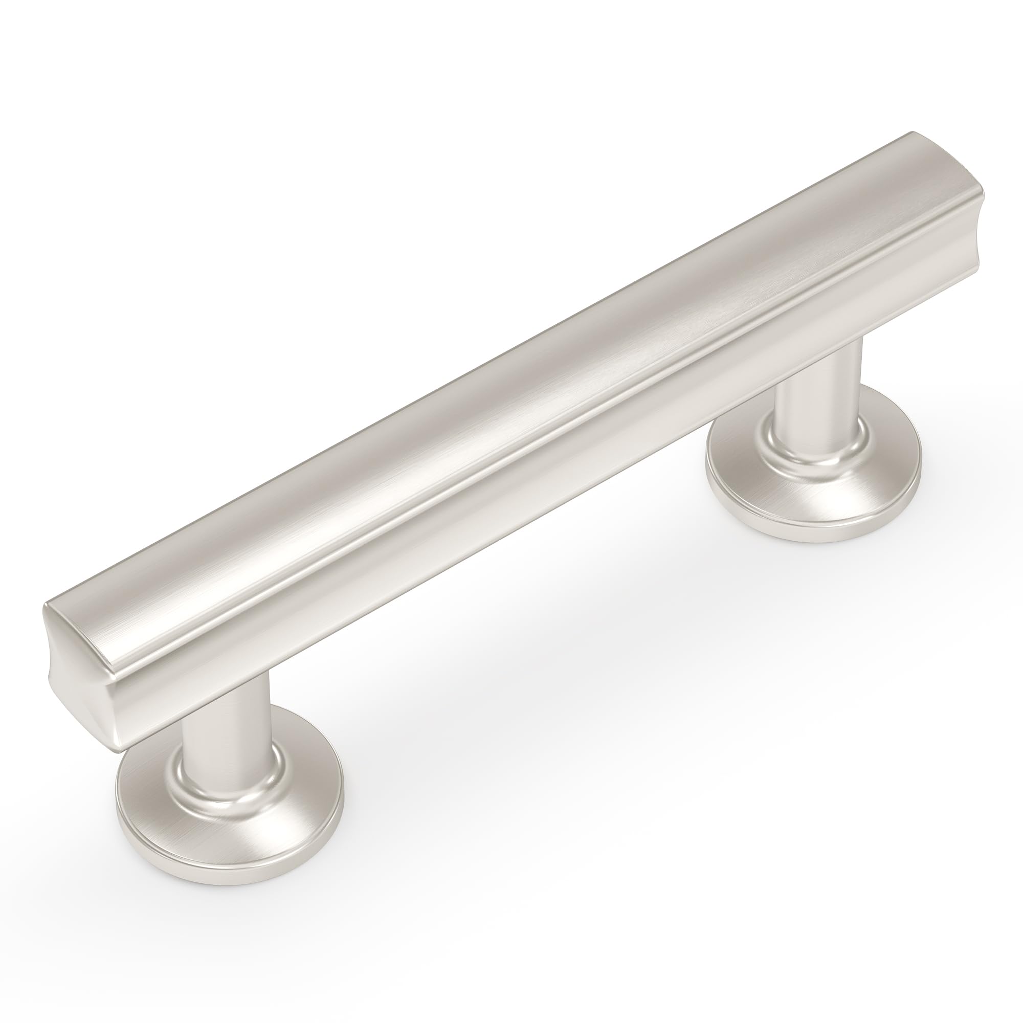 Hickory Hardware 10-Pack Solid Core Kitchen Cabinet Pulls - Premium Satin Nickel Drawer Handles for Cabinets, Dressers & Doors (3