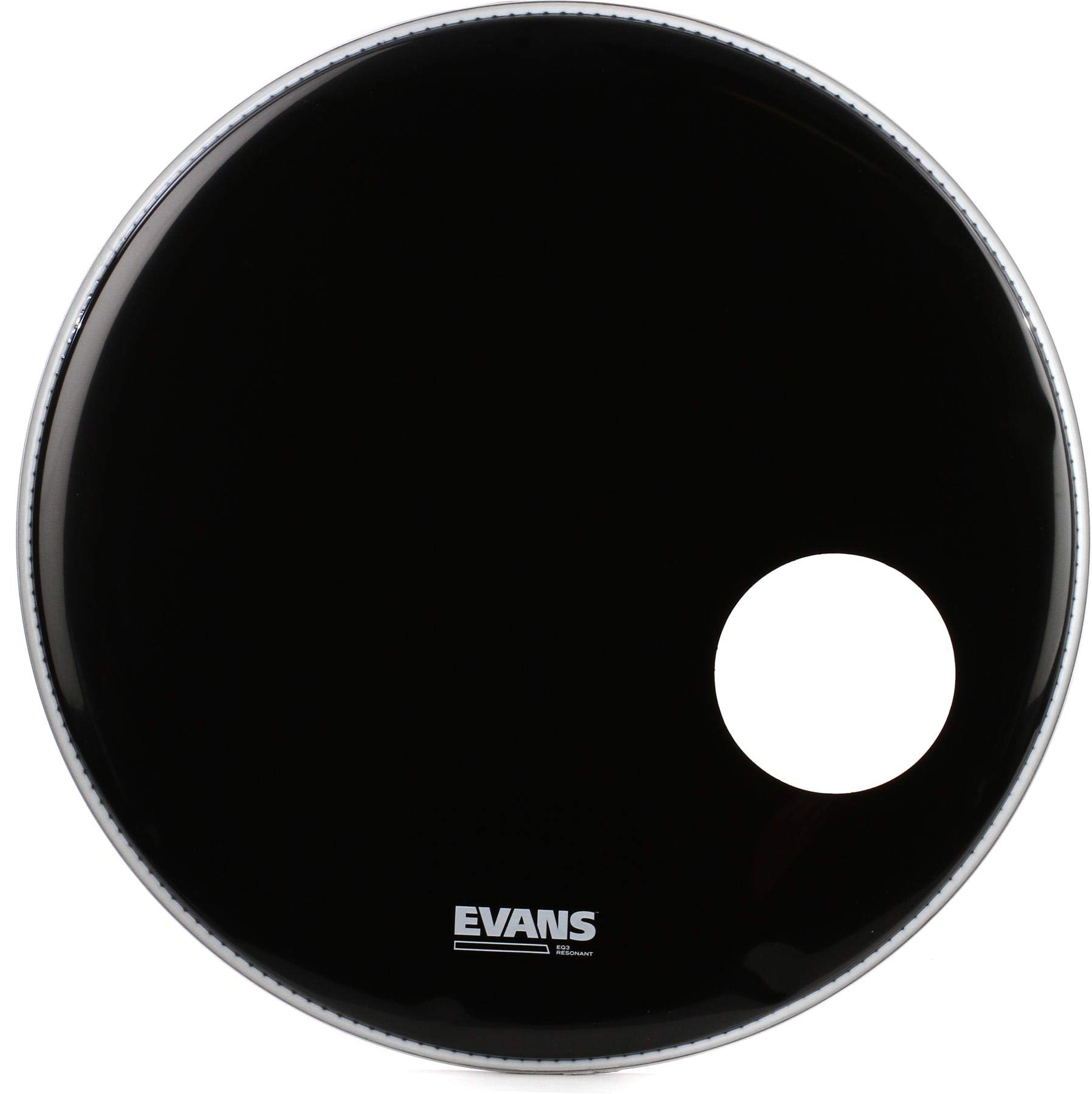 Aquarian Superkick II Clear Bass Drumhead 22 inch & Evans EQ3 Resonant Black Bass Drumhead 22 inch with Port Hole - Premium Drum Set Accessories for Live Performances and Studio Recording