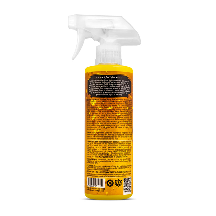 Chemical Guys Blazin' Banana Carnauba Spray Wax 16oz - Premium Car Wax for Shine & Protection - Perfect for Cars, Trucks & Motorcycles