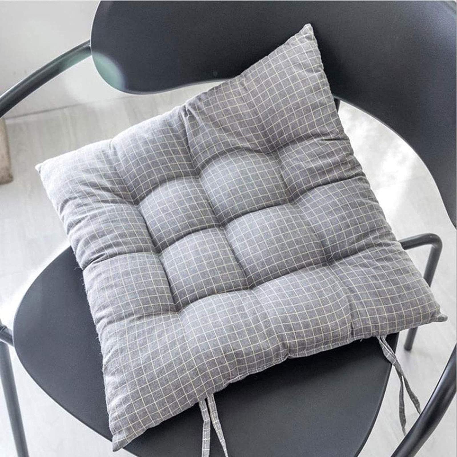Premium MGE Chair Cushion - 40x40cm Gray Seat Pad for Dining, Office, Kitchen & Garden Chairs - Comfortable & Supportive Chair Cushion for Home & Workspace Use