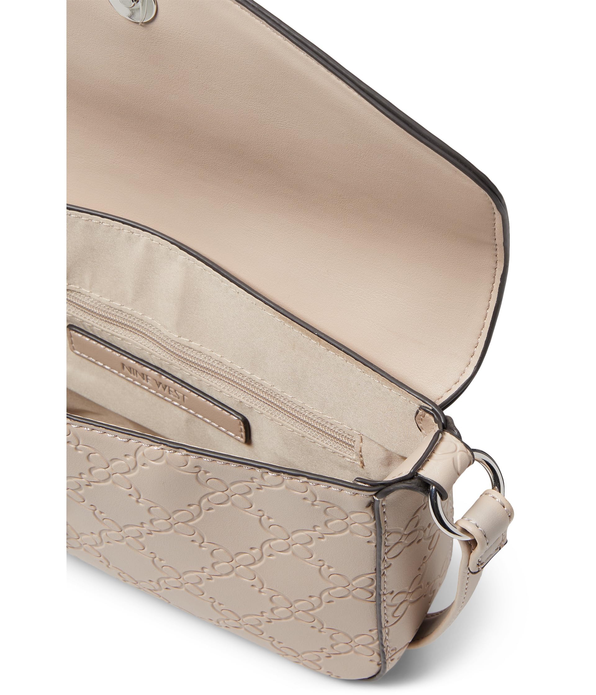 Nine West Bowie Mini Crossbody Flap Bag - Soft Marble Leather Purse for Women | Stylish Everyday Shoulder Bag for Work, Travel & Date Night