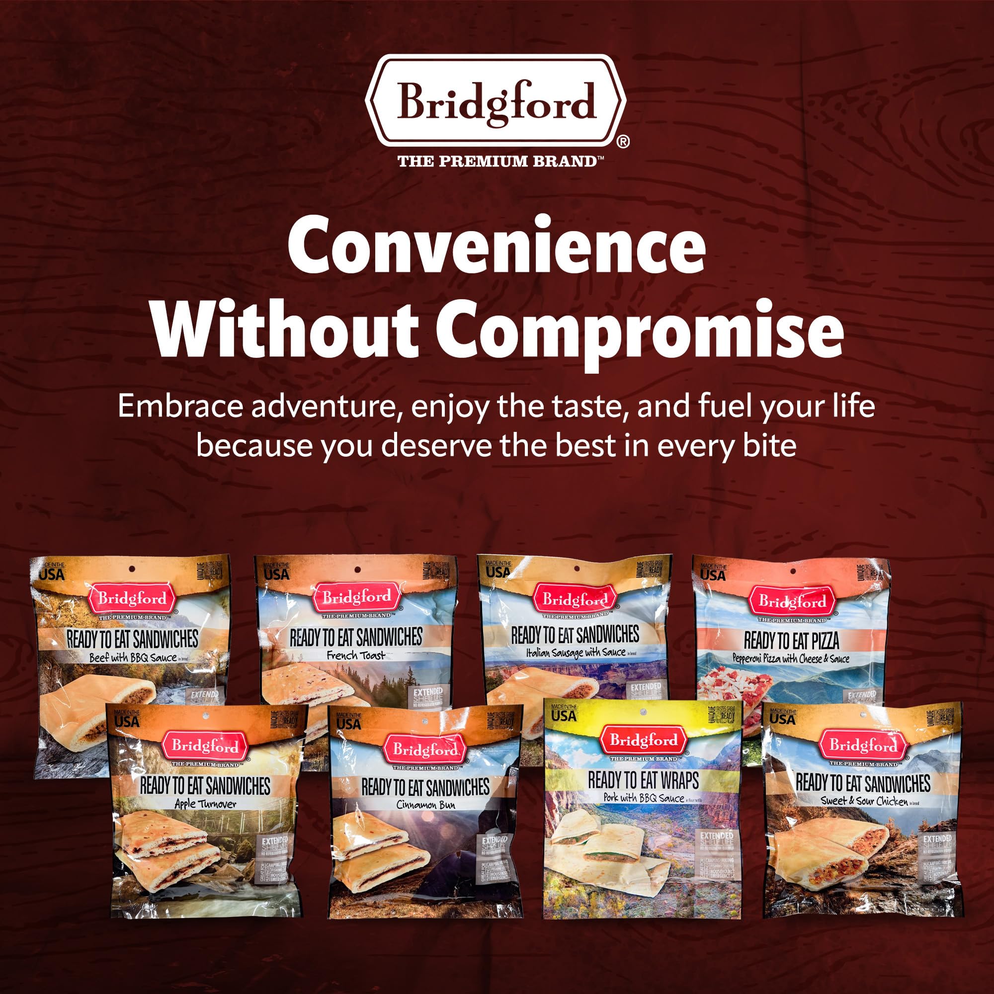 Bridgford Pepperoni Pizza Slice With Cheese - 3 Pack Shelf-Stable Survival Food | High-Protein Emergency Meals for Camping, Hiking & Disaster Preparedness | No Refrigeration Needed | Long Shelf Life