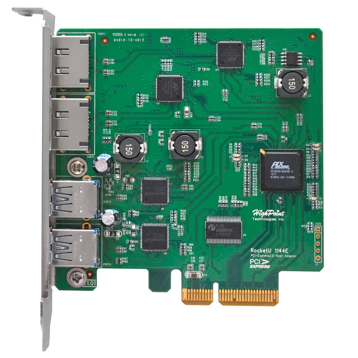 High-Speed 5Gb/s USB 3.0 HB Controller - RocketU 1144E with Versatile Connectivity for PC, Laptop, and External Storage | Ideal for Data Transfer, Gaming, and Multimedia Applications
