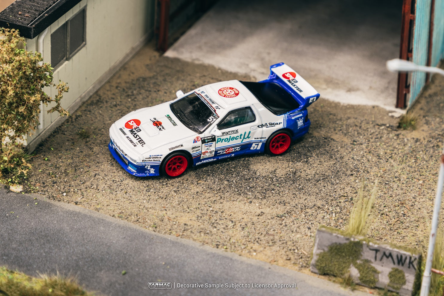 Tarmac Works 1:64 Scale Mazda RX-7 FC3S Pandem Widebody Drift Car Model - Perfect for Diecast Collectors & JDM Enthusiasts, Display or Racing Scenes