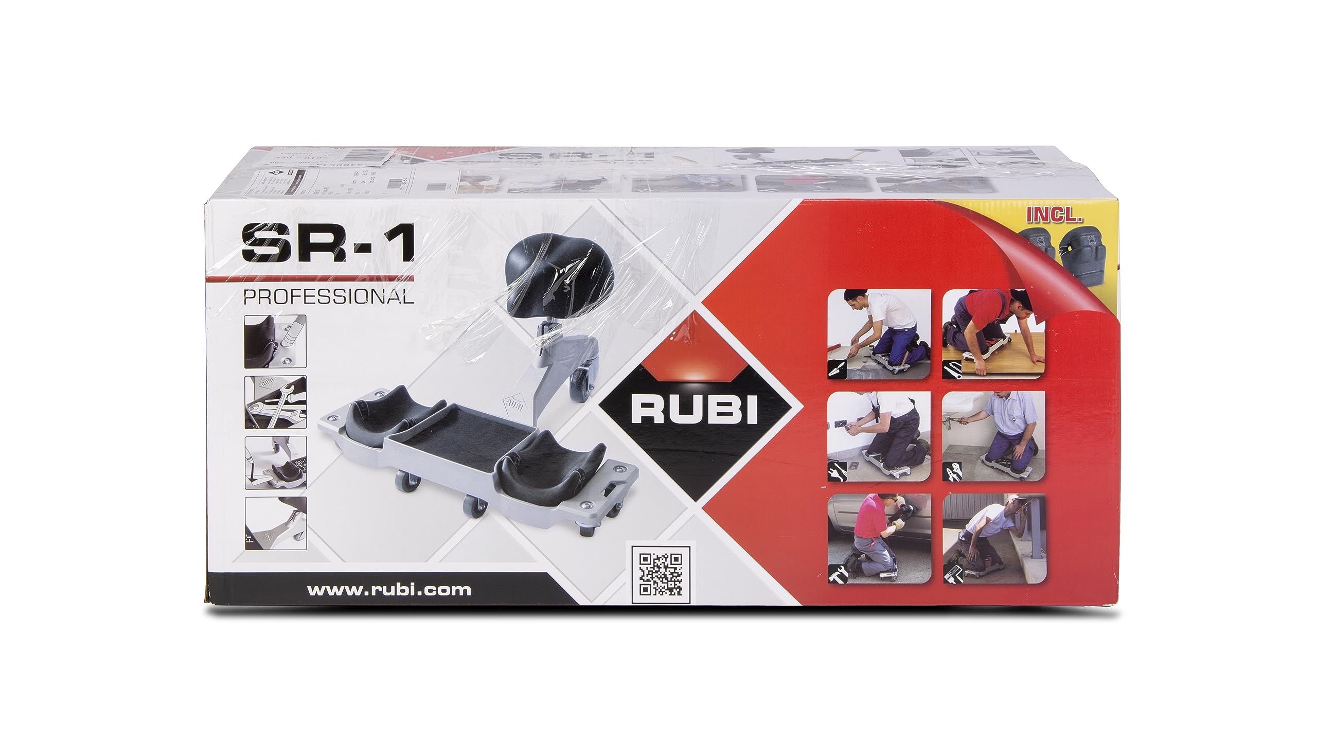 RUBI SR-1 Ergonomic Kneeling Seat - Comfortable Floor Work Stool for Tile Installation, Parquet Laying, Cleaning & Flooring Operations - with Replaceable Knee Pads - Perfect for Construction, Home Renovation & Professional Cleaning