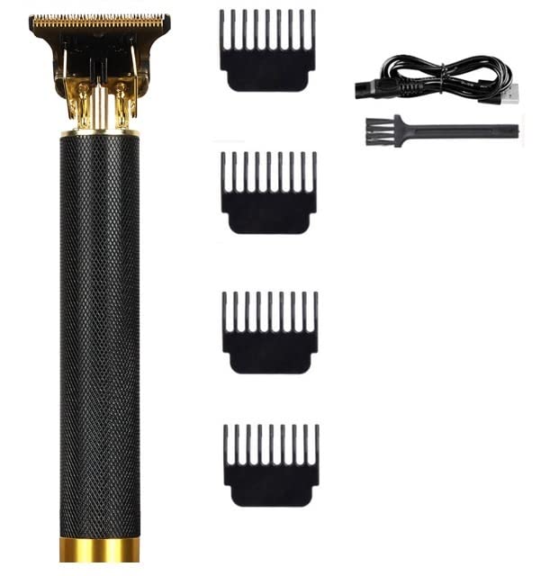 Professional Electric Hair Clipper for Men - Lithium Battery Cordless Hair Trimmer & Beard Shaver with Adjustable Blades (Black Grid) - Perfect for Home Barbering, Salon Use & Travel Grooming