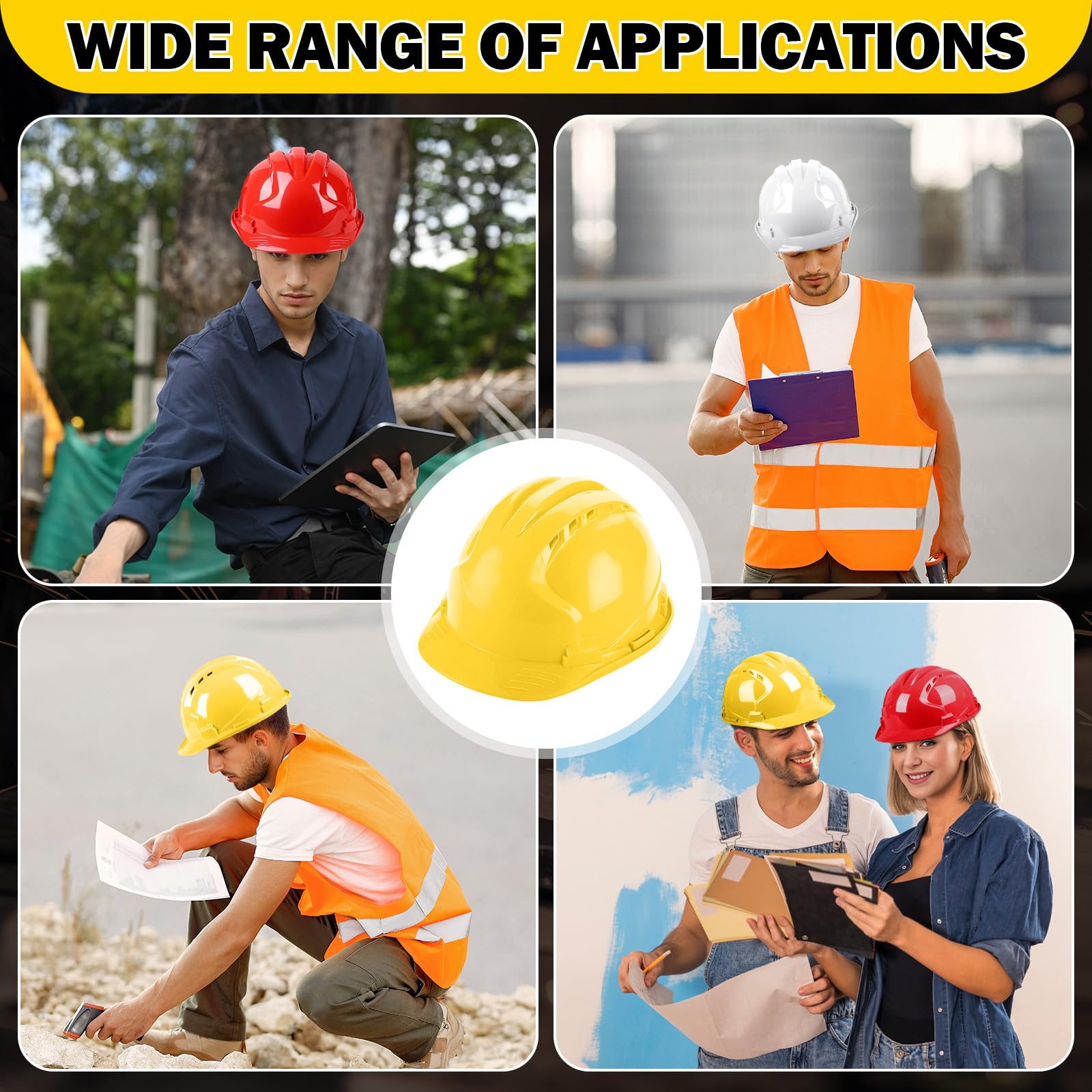 Hard Hat Construction Helmet - ANSI Certified Safety Helmet for Men & Adults - Lightweight, Breathable & Durable for Outdoor Work, Climbing & Labor Protection - Ideal for Construction Workers, Roofers & Industrial Safety