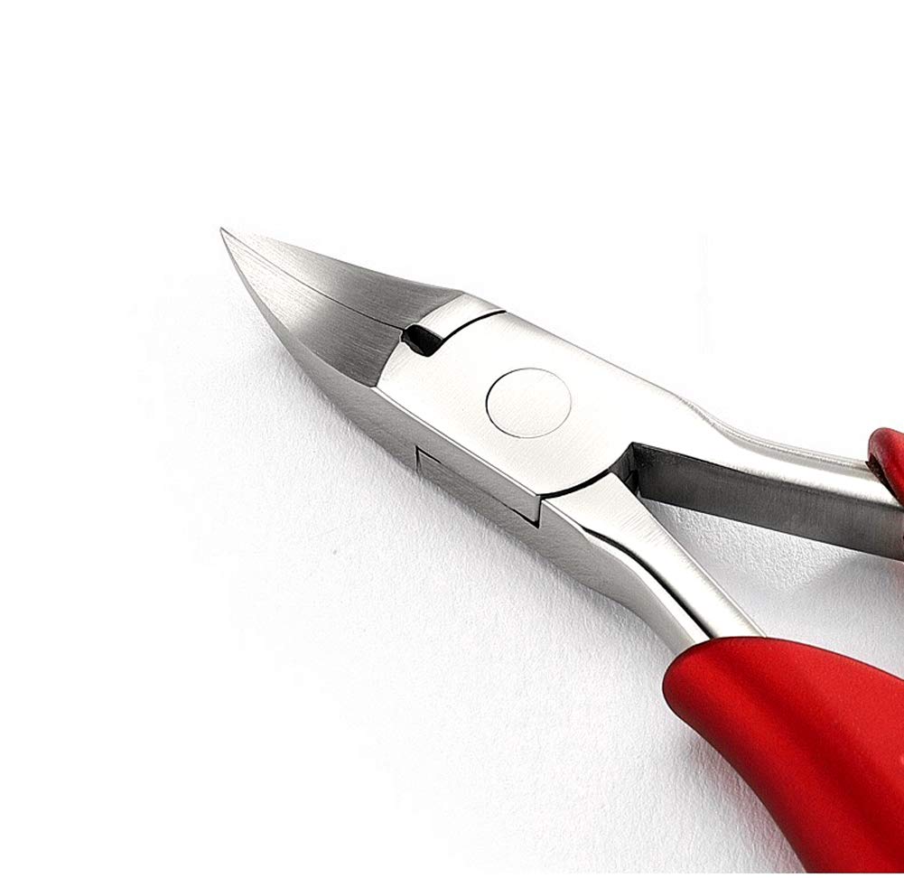 Professional Toenail Clippers for Thick & Ingrown Nails - Chiropodist-Grade Stainless Steel Nippers with Ergonomic Rubber Handle - Perfect for Seniors, Diabetics, and Fungal Nail Care at Home