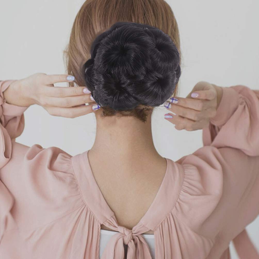 2pcs Flower Hair Bun Clip Set - Hair Updo Clip, Scrunchy Bun Holder, Ponytail Chignon Clip for Women - Perfect for Weddings, Parties, and Everyday Hairstyles