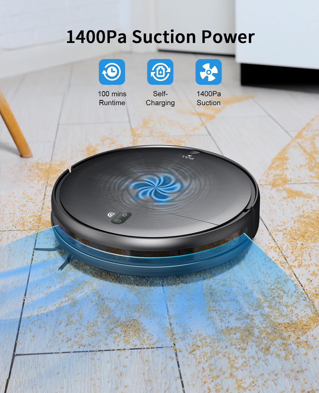 Smart 2-in-1 Robot Vacuum & Mop - WiFi/App Control for Hard Floors & Pet Hair