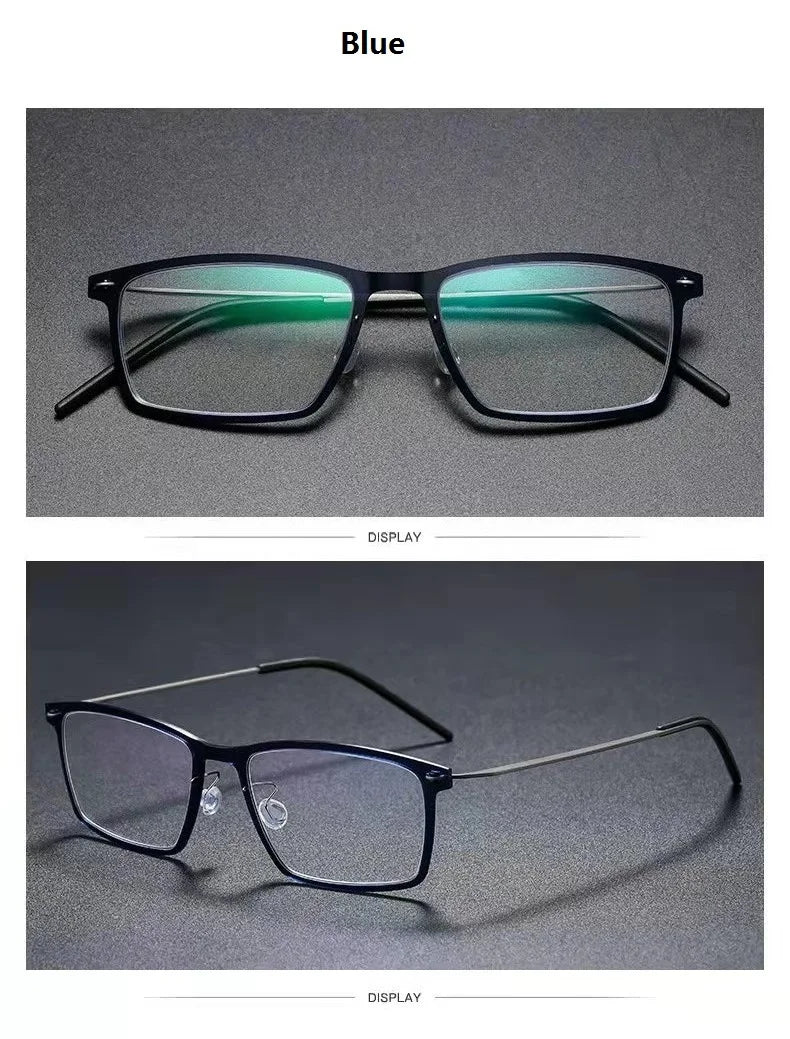 Aimee Unisex Full Rim Square Screwless Titanium Acetate Eyeglasses 6544 - Lightweight Durable Eyewear for Work, Reading & Fashion | Trendy Square Frame Glasses for Men & Women