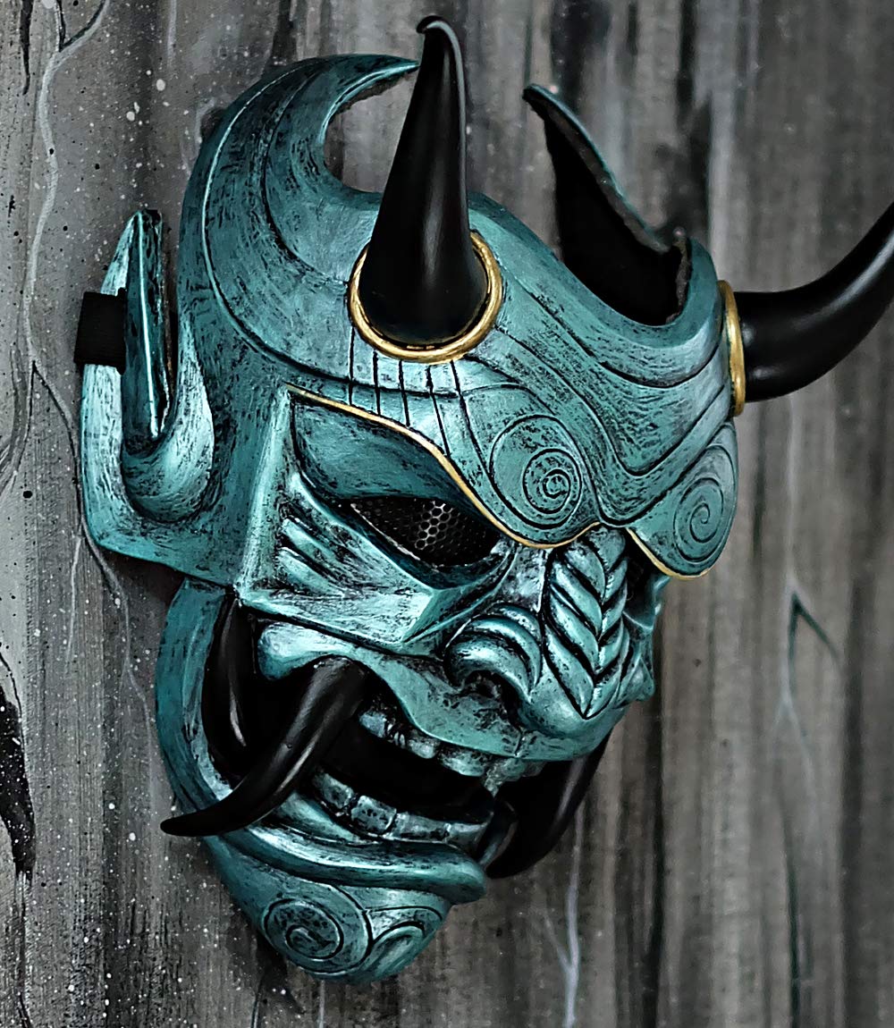 Samurai Oni Demon Airsoft Mask - Full Face Protection for BB Guns, Airsoft Games & Cosplay - Perfect for Halloween Costumes, Evil Cosplay & Tactical Events (Model DA07)