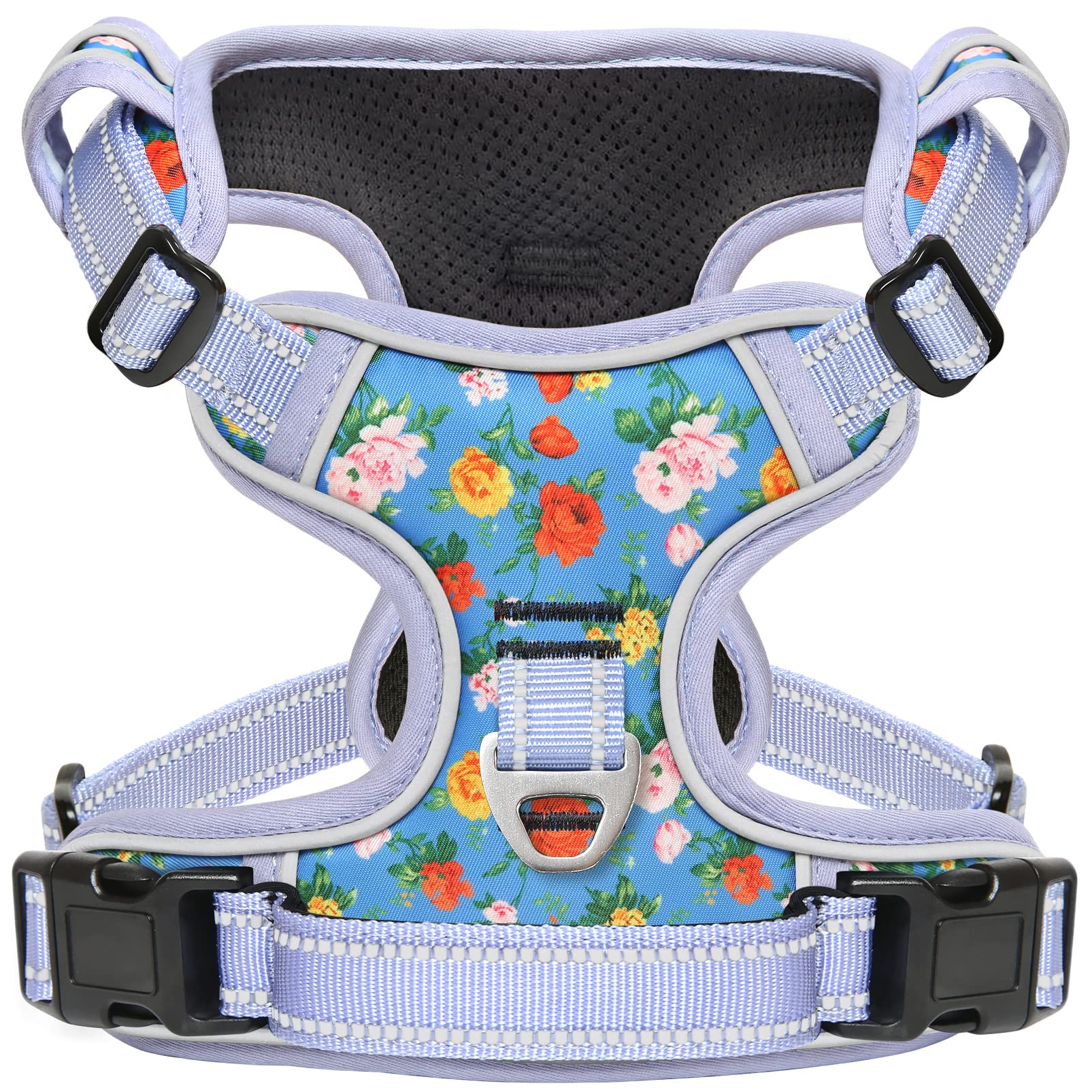 No Pull Dog Harness Reflective Adjustable Soft Padded Vest with Front & Back Leash Attachments - Oxford Material Easy Control Handle for Small Medium Large Dogs - Perfect for Walking, Training & Outdoor Adventures