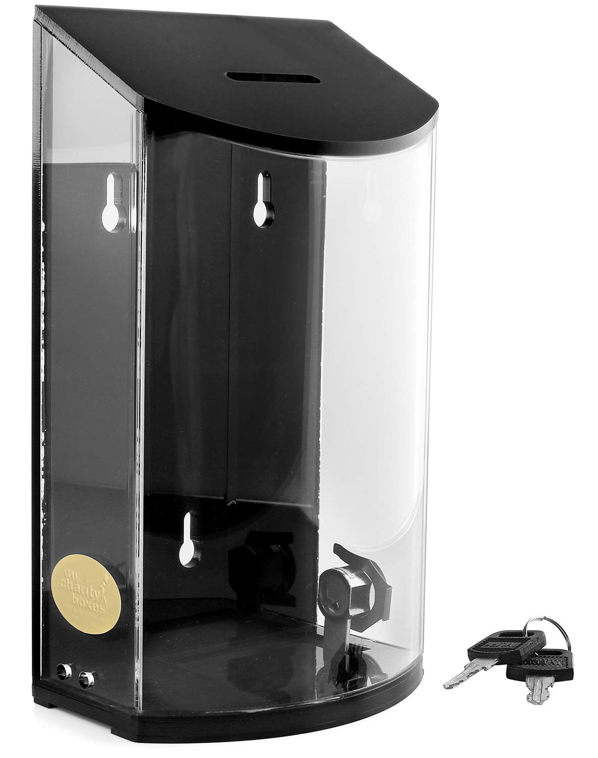 Black Acrylic Donation Box for Charity - Kupat Tzedakah Collection