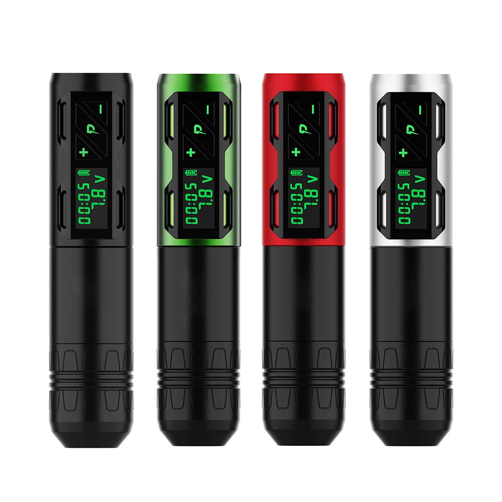 Professional Wireless Tattoo Machine Kit - 1800mAh Battery Pen with Digital LED Display Power Supply | Compatible with All Tattoo Needles & Cartridges | Portable for Tattoo Artists & Studio Use (Black)