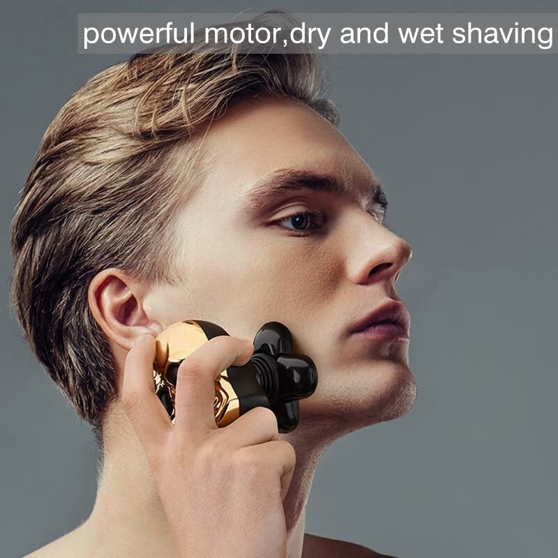 6-in-1 Electric Razor for Men - USB Rechargeable Rotary Shaver for Face, Body & Beard Grooming - Waterproof Bald Head & Body Shaver - Perfect for Travel, Gym & Daily Use