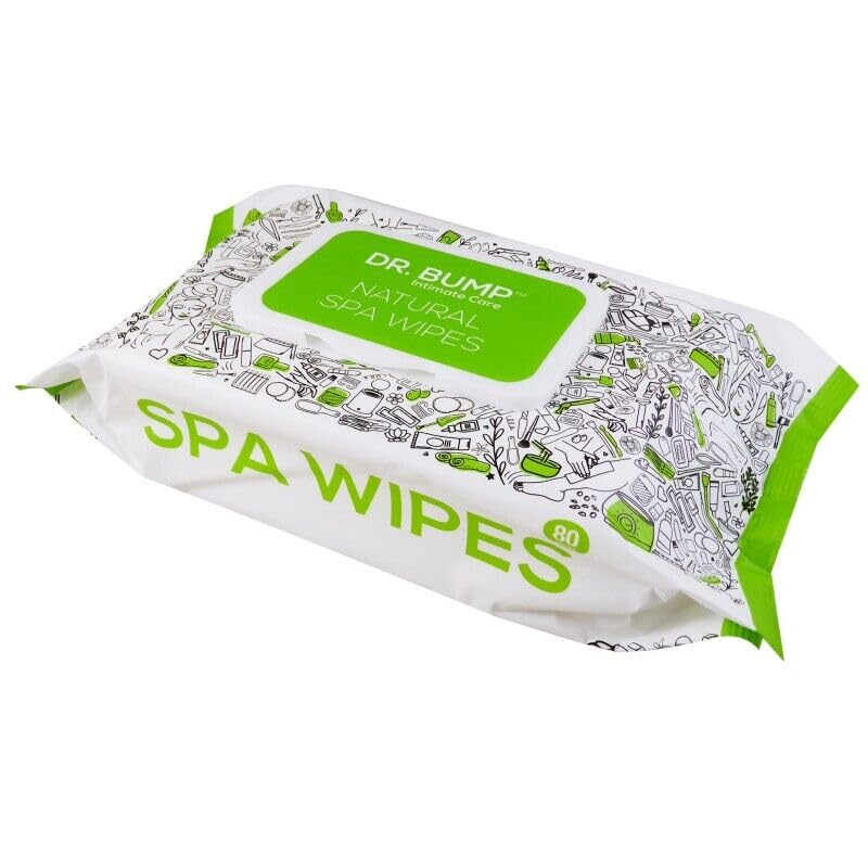 Dr. Bump Intimate Care Natural Spa Wipes with Tea Tree & Manuka Honey - 80 Count | Gentle Cleansing for Sensitive Skin, Post-Workout Refresh, Travel Hygiene & On-The-Go Wellness