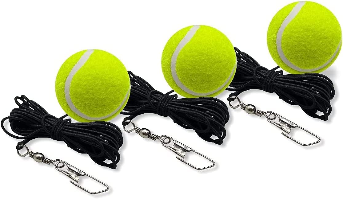 TaktZeit Tennis Balls with String - 3 Pack Training Balls for Tennis Practice, Rebound Board & Self Training | Durable Tennis Trainer Balls for Beginners & Professionals | Perfect for Solo Drills, Wall Practice & Coaching Sessions