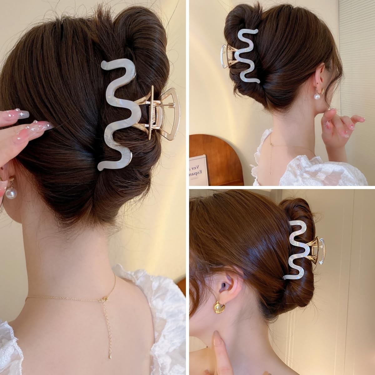 3.5 Inch Metal Hair Claw Clips - Large Tortoise Shell Barrettes for Long, Thick & Thin Hair | Non-Slip Hair Accessories for Women (3pcs) | Perfect for Work, Gym & Everyday Styling