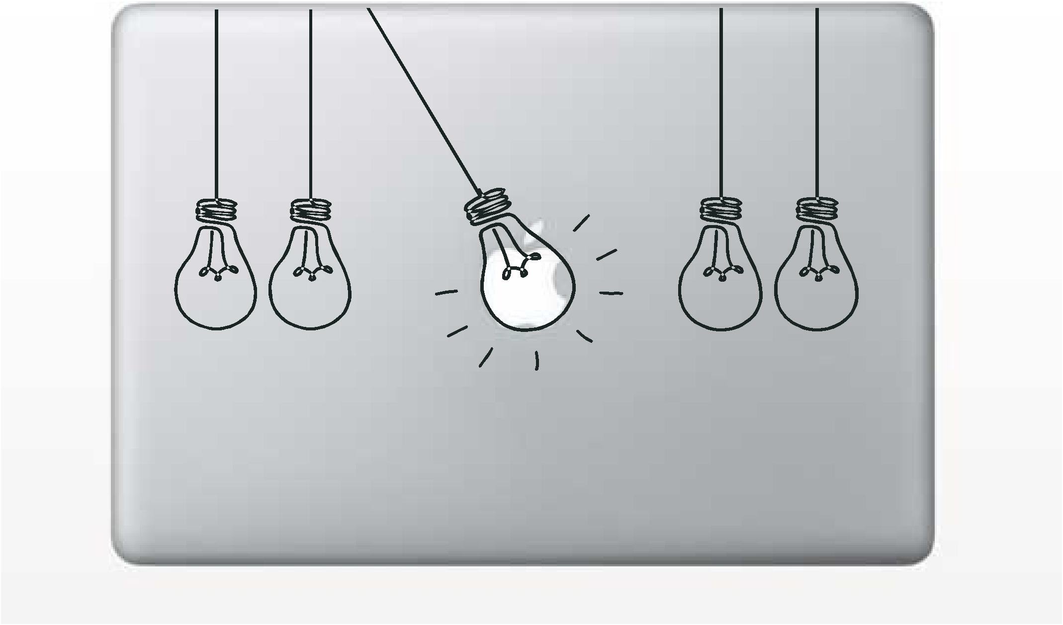 Light Bulb String Laptop Sticker Decal - Matte Black Vinyl Skin for MacBook, PC & Notebook - Perfect for Students, Office & Creative Workspaces