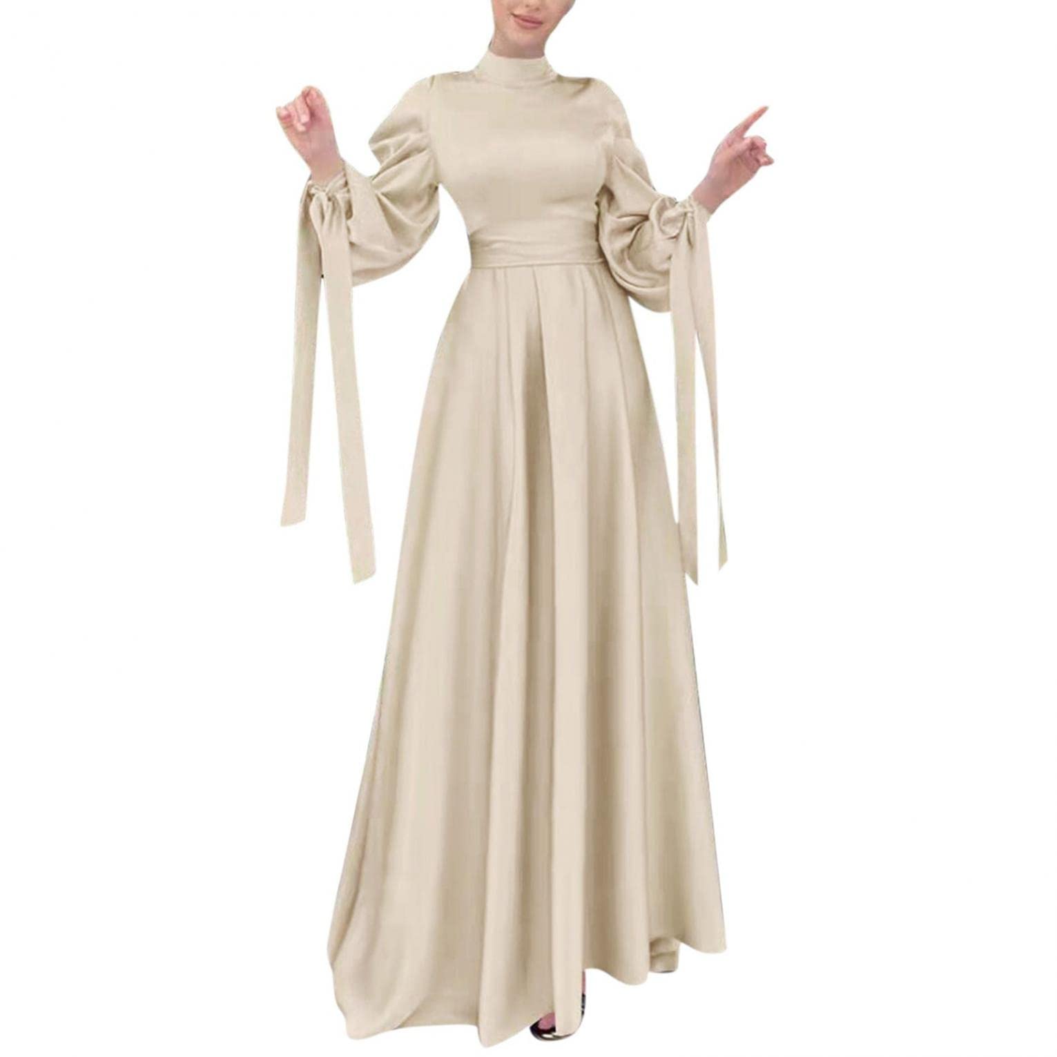 Women's Muslim Prayer Dress - Long Maxi Kaftan Abaya Jilbab with Long Sleeves for Prayer, Ethnic Wear, Party, Evening & Bridal Occasions - Perfect for Mosque, Eid Celebrations & Special Events