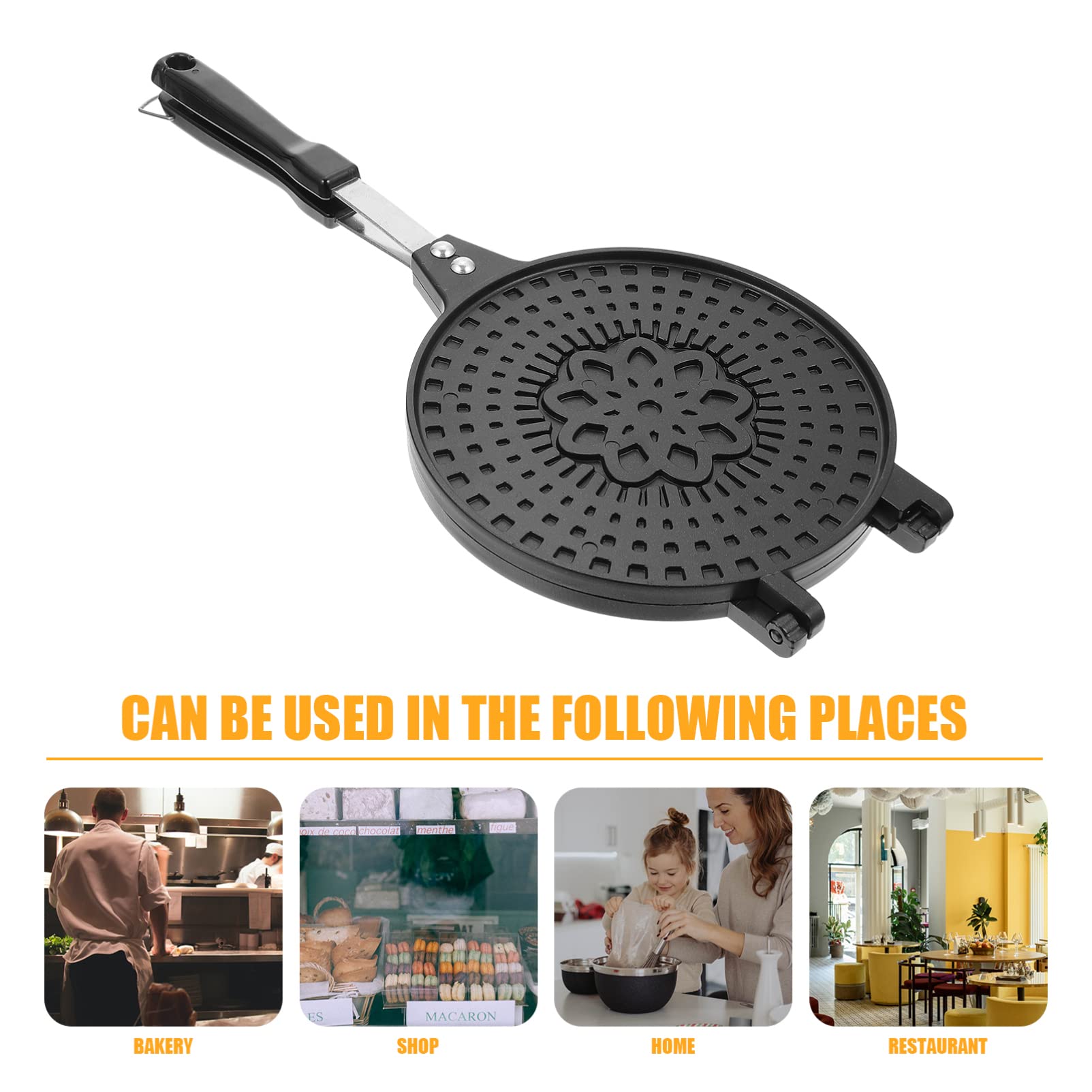 Non-Stick Hemoton Roll Egg Pan - Perfect for Tortillas, Omelets, Pancakes & Waffles | Stovetop & Kitchen Baking Essential | Durable Round ABS Skillet for Fish, Grill & Comales