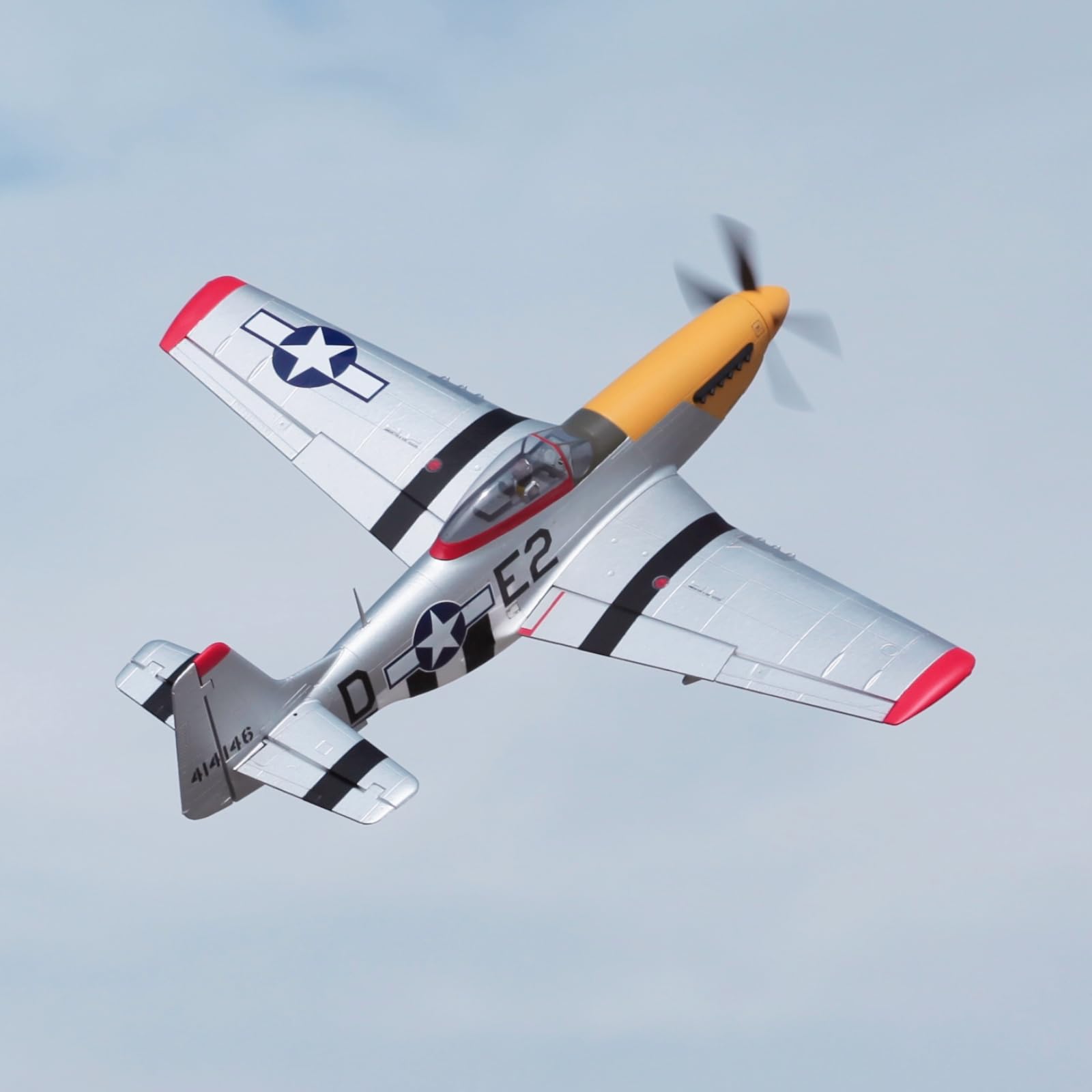 Arrows RC Plane for Adults - 1100mm P-51 Mustang Detroit Miss V2 6CH Remote Control Airplane PNP (No Battery/Charger/Radio) | Ready-to-Fly Warbird Model for Outdoor Flying & RC Hobby Enthusiasts