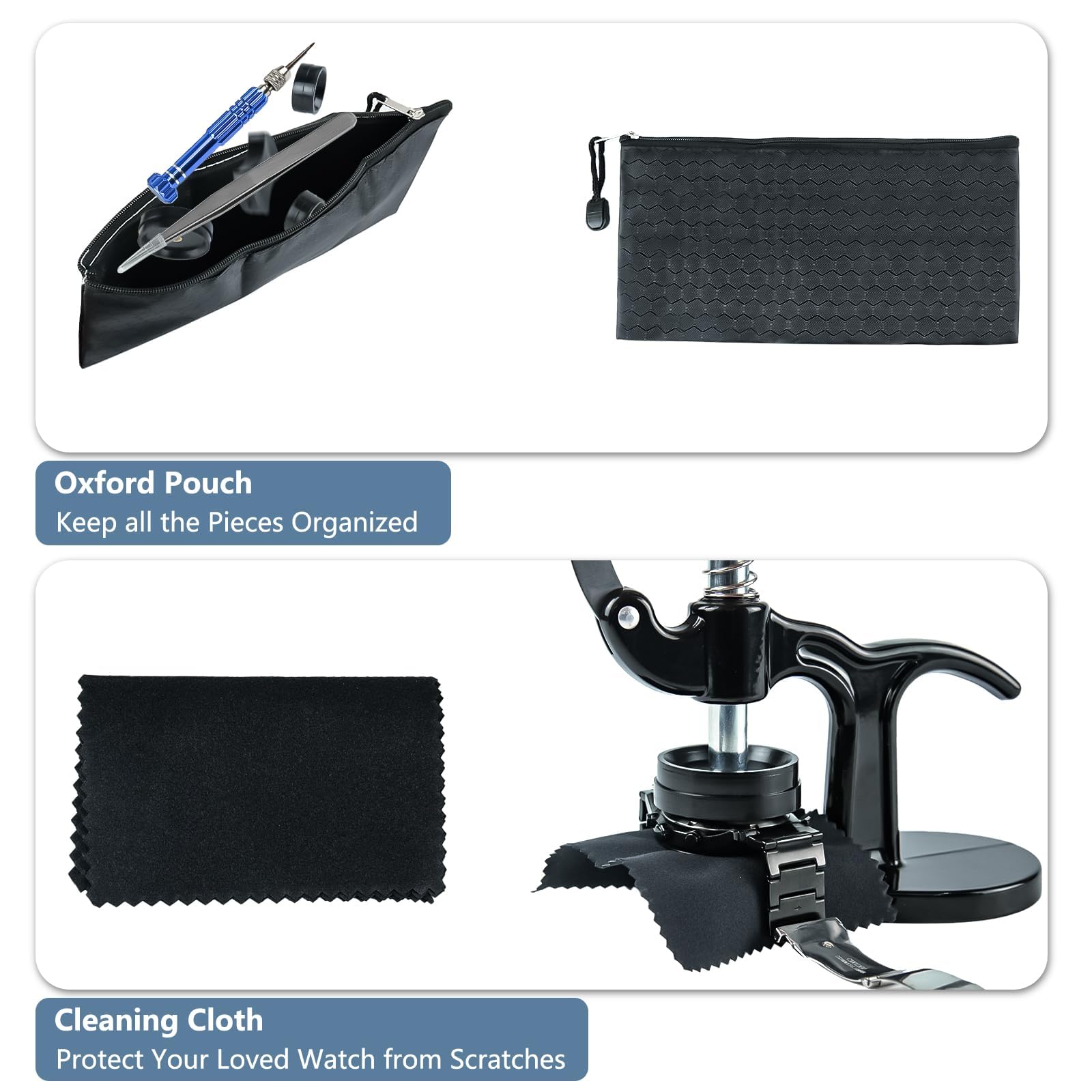 6 in 1 Professional Watch Repair Kit with Watch Press Tool & Battery Replacement - Includes Watch Back Remover, Case Opener & Adjustable Tools for DIY Watch Maintenance - Perfect for Watchmakers, Jewelers & Home Watch Repair Enthusiasts