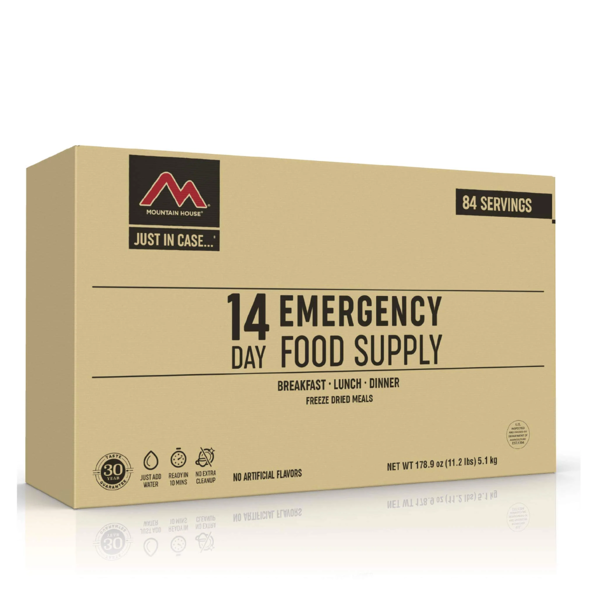 Mountain House Just in Case 14-Day Emergency Food Supply Kit - Freeze-Dried Survival Meals for Camping, Hiking & Disaster Preparedness