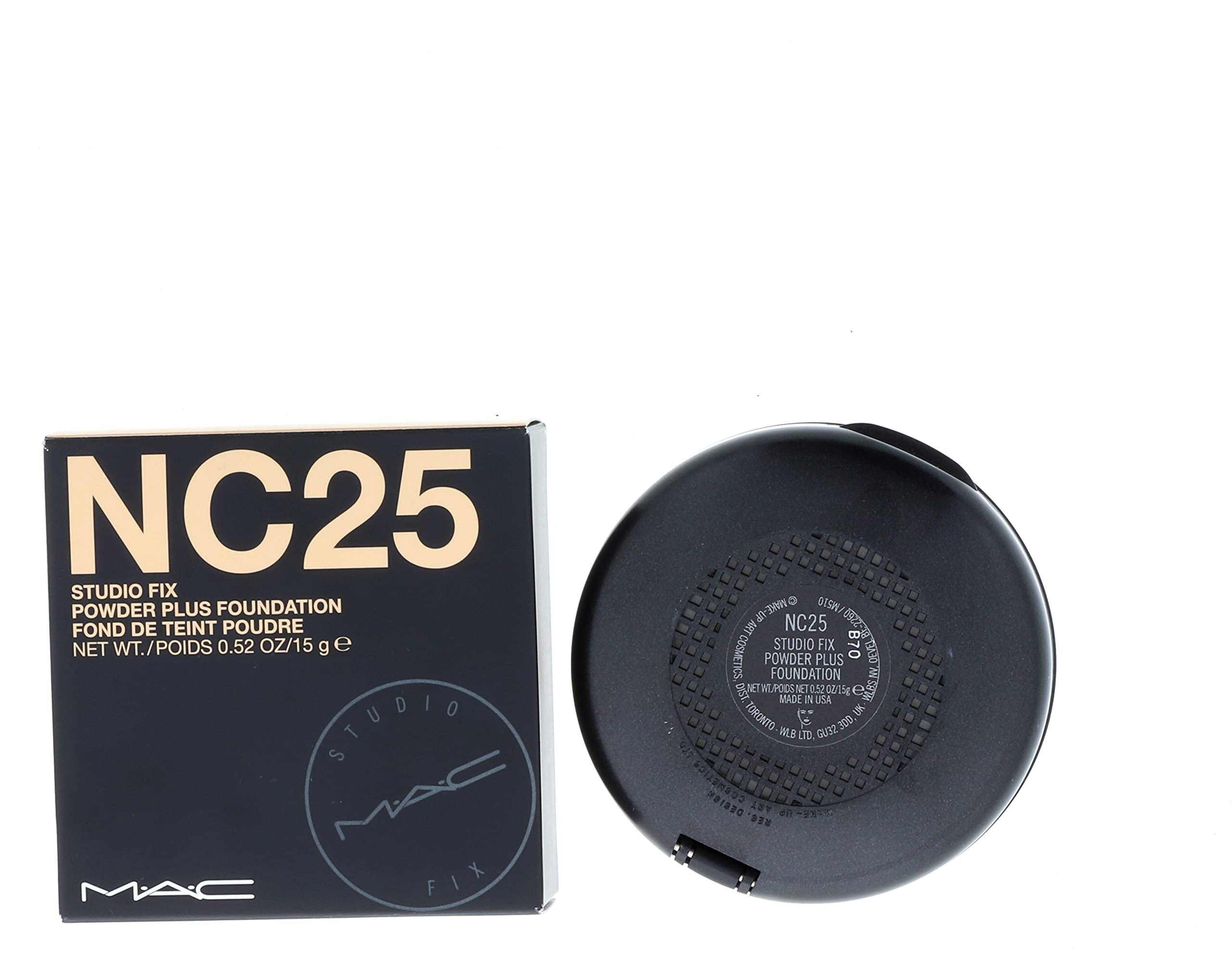 MAC Studio Fix Powder + Foundation NC25 - Matte Finish, Oil Control, Long-Lasting Coverage | Perfect for Everyday Wear, Professional Makeup & Photography