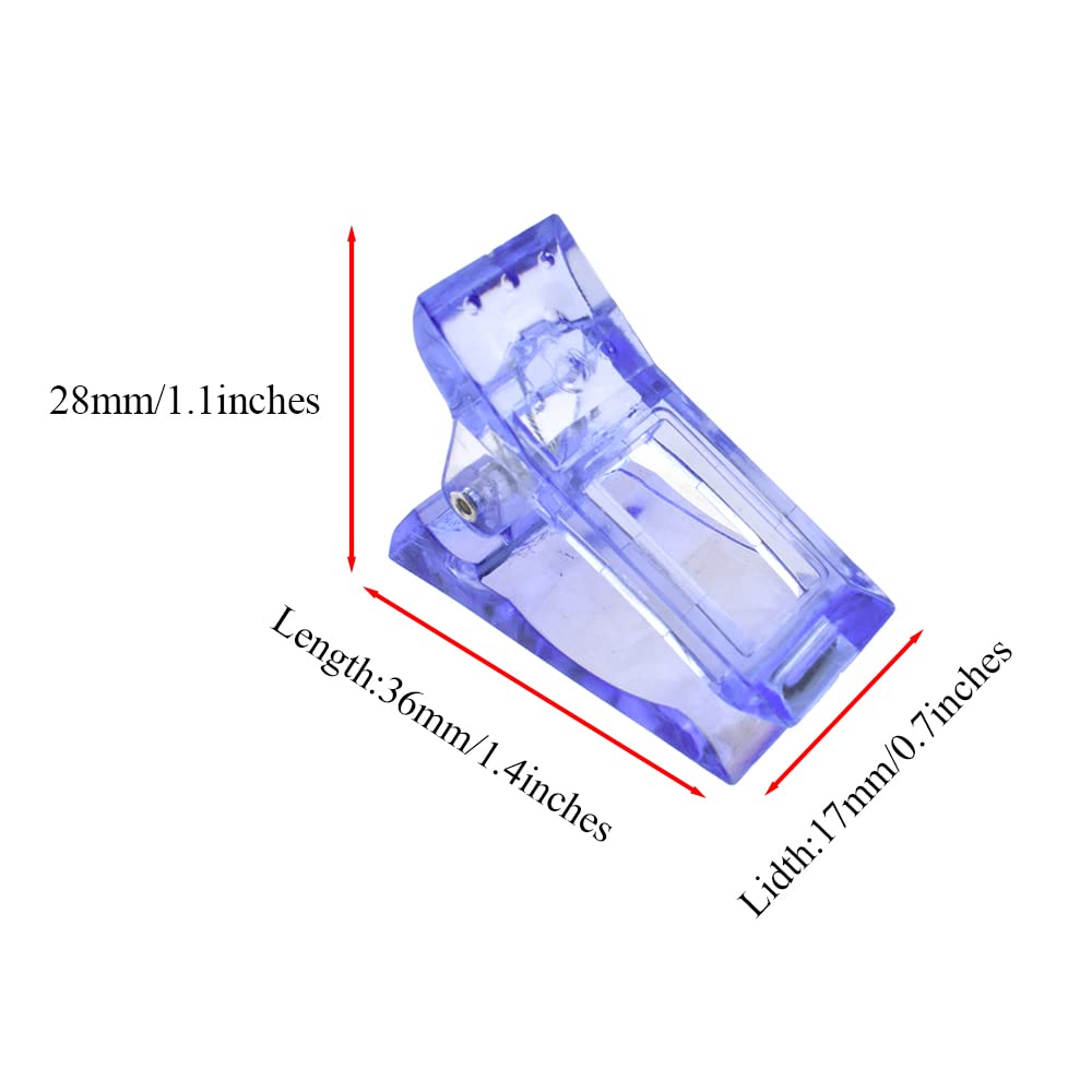 HAHIYO Blue 5Pcs Plastic Nail Tips Clip - Quick Building Poly Gel Nail Forms for UV LED Builder Clamps | Nail Extension Clips for Nail Art, DIY Design, Manicure | Perfect for Salon, Studio & Home Use