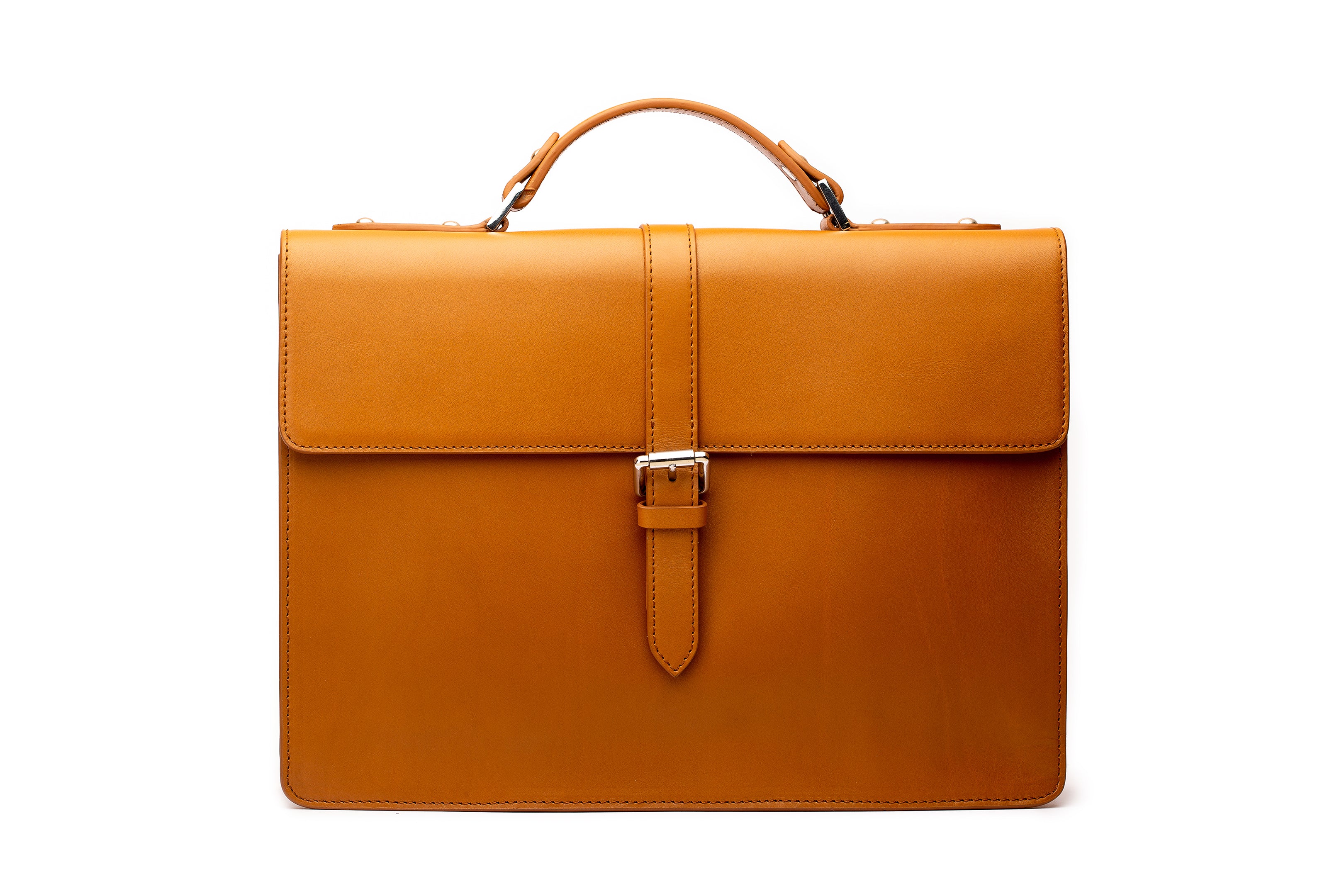 Premium Genuine Leather Laptop Briefcase for Business Professionals - Tan Brown - Perfect for Office, Travel & Business Meetings