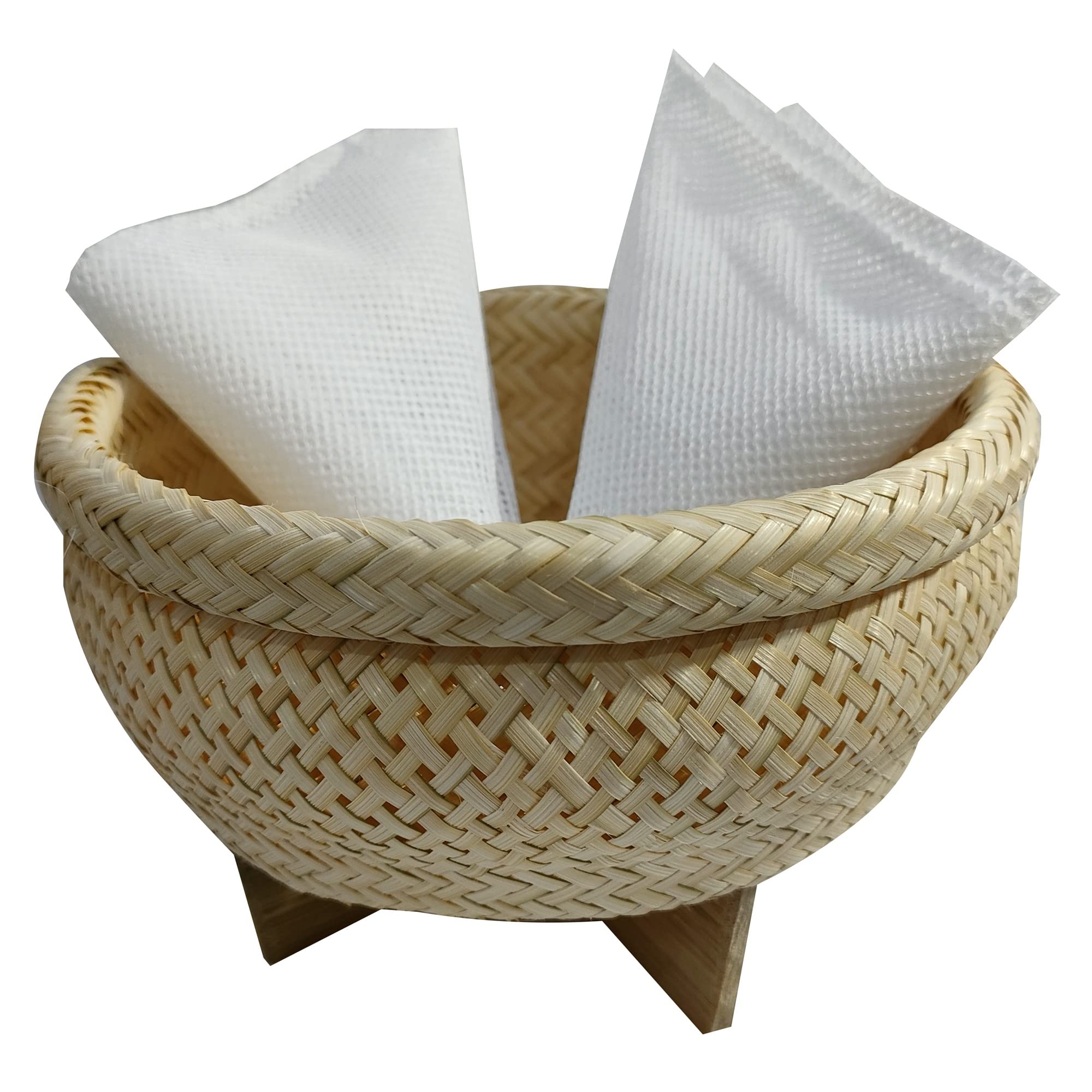 Bamboo Rice Steamer Basket - 2-Piece Set for Perfect Sticky Rice & Asian Cooking | Traditional Thai Food Steamer for Dumplings, Vegetables & Hot Meals | Eco-Friendly & Reusable Kitchen Essential