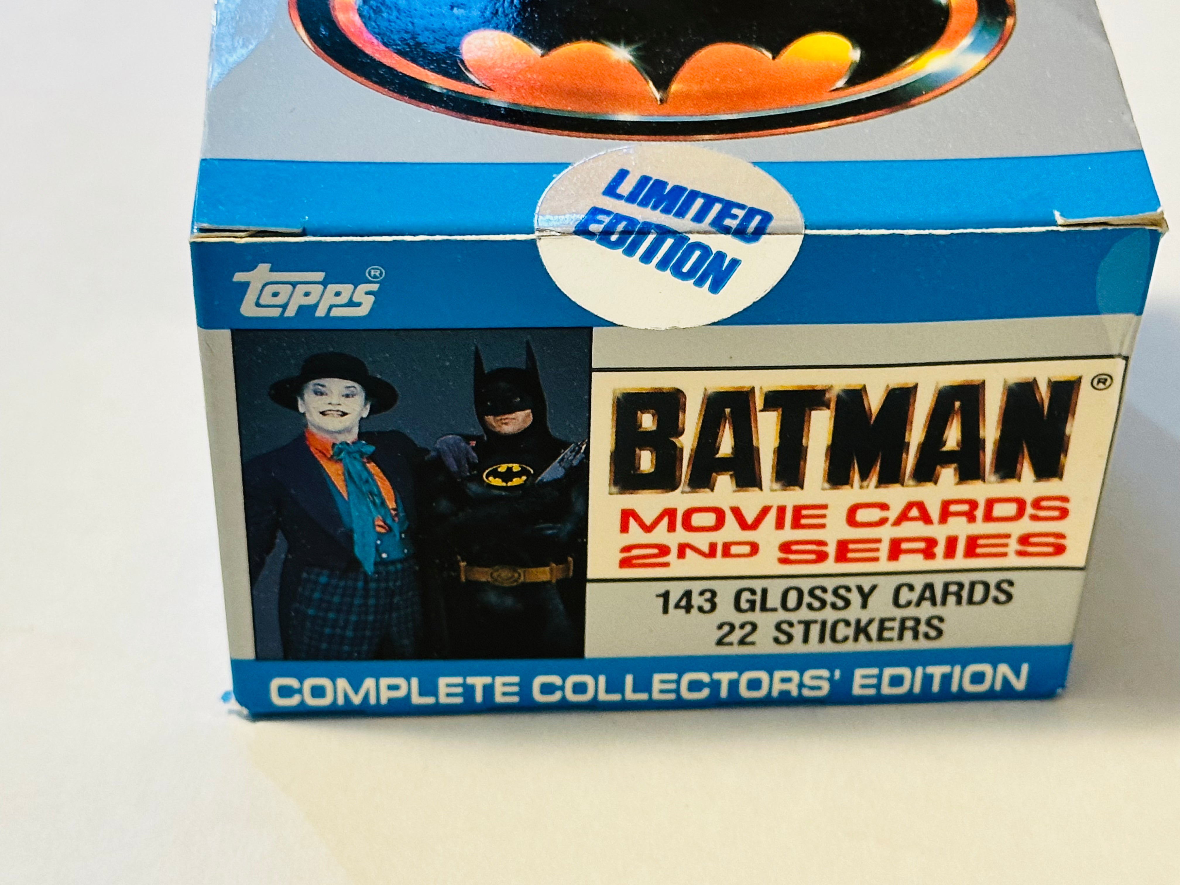 1989 Batman Topps Series 2 Rare Glossy Movie Trading Cards & Stickers Set - Factory Sealed Collectible Box | Perfect for DC Comics Fans, Vintage Collectors, and Gift Giving