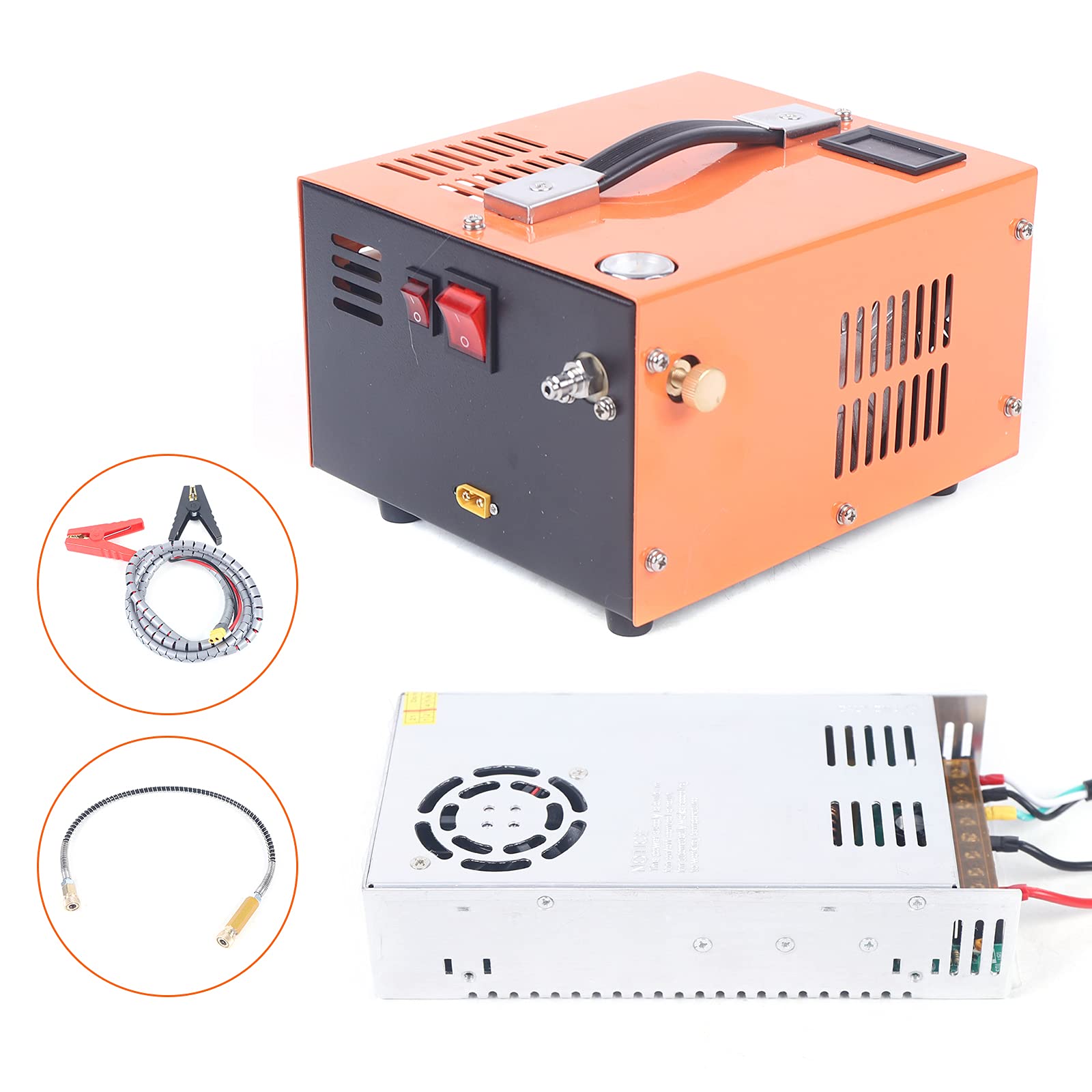 TFCFL 4500 PSI High Pressure PCP Air Compressor Pump - Portable 12V Electric Air Compressor with 30Mpa Transformer for Paintball, Scuba Tanks & Air Rifles - Perfect for Outdoor Sports, Hunting & DIY Projects
